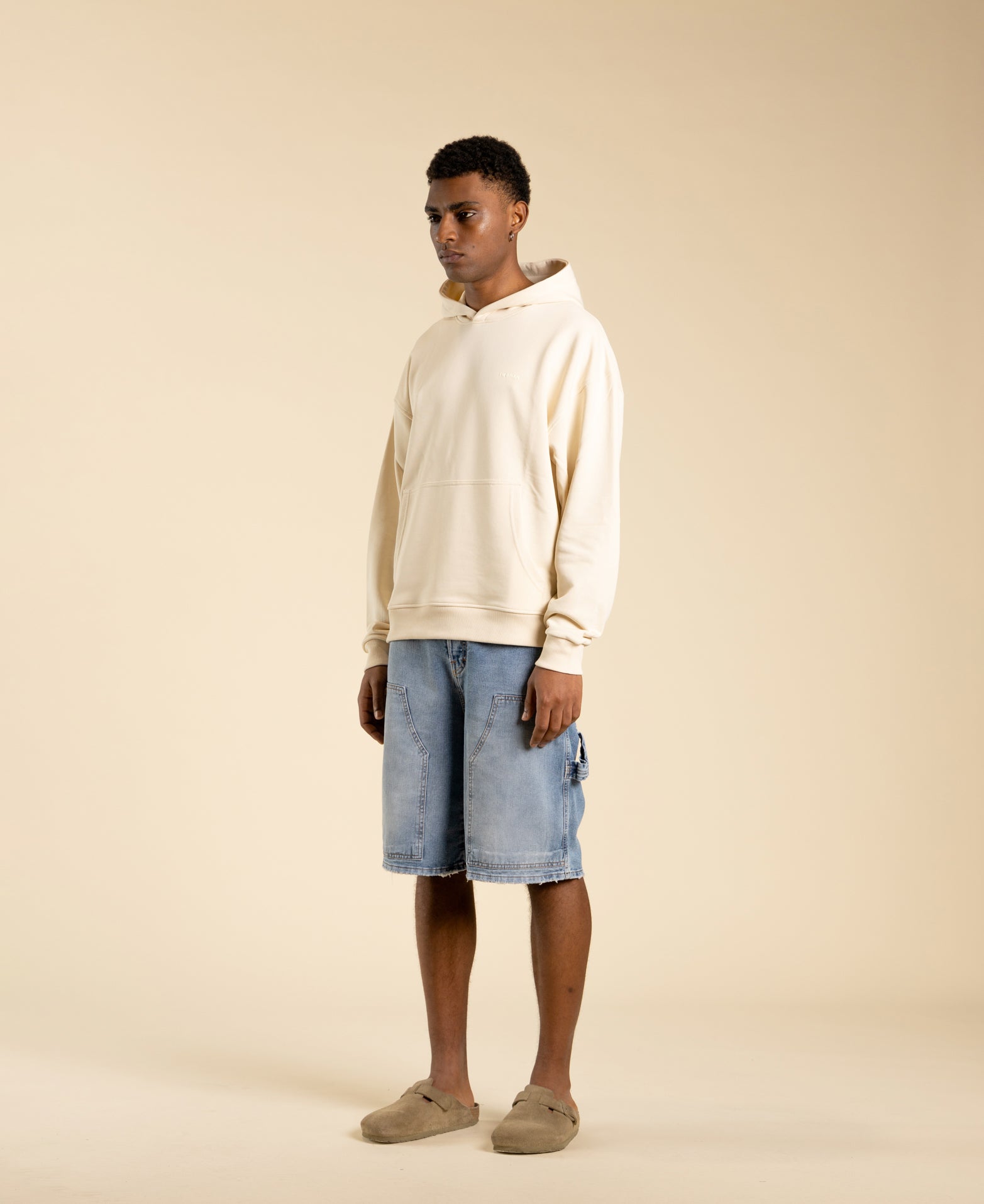 Sweat-shirt oversize en coton - Crème