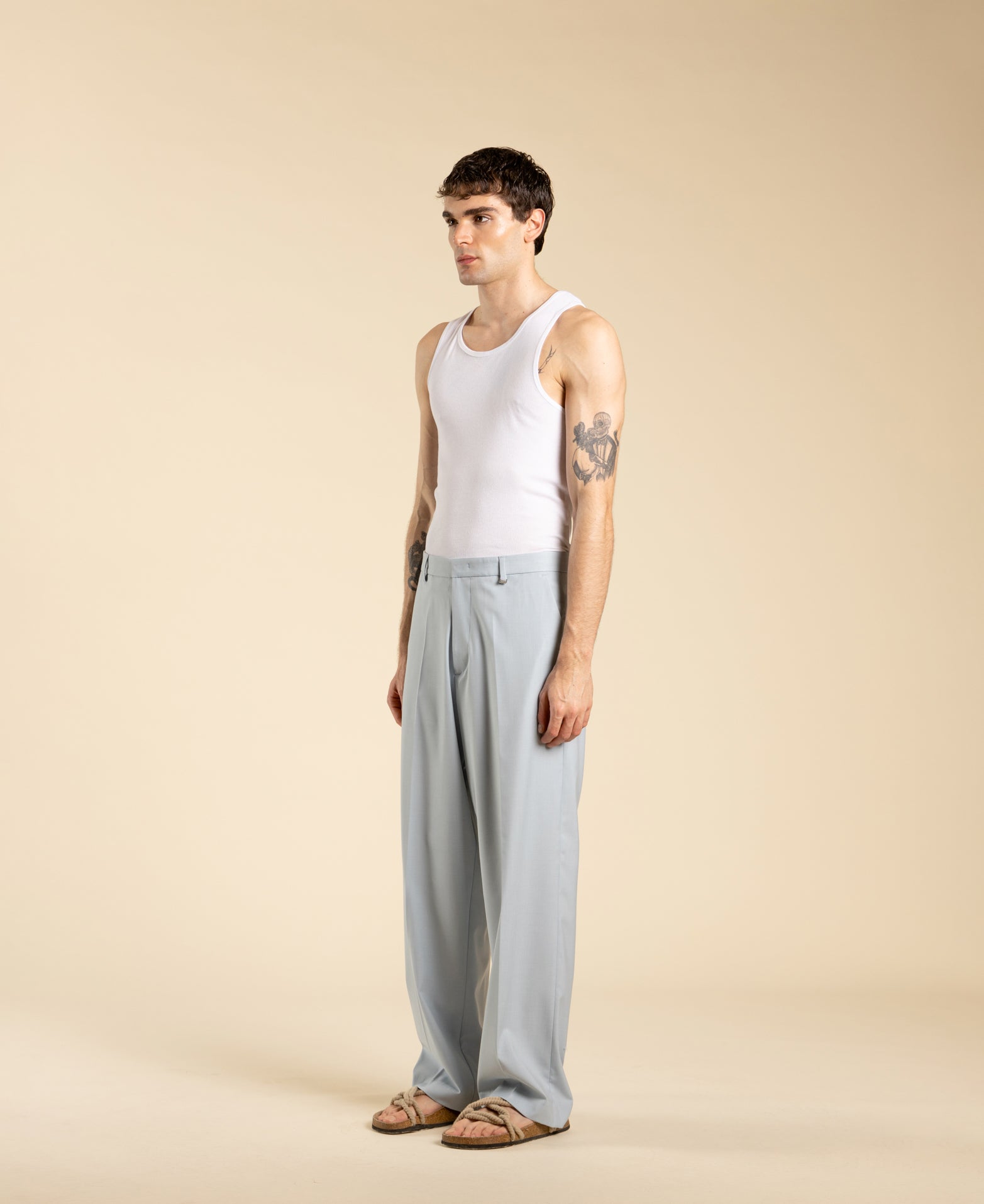 Pantalone fondo ampio - Polvere