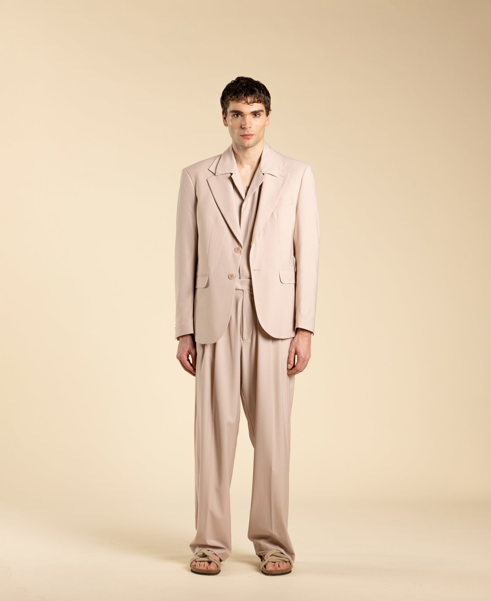 Veste à simple boutonnage - Rose poudré