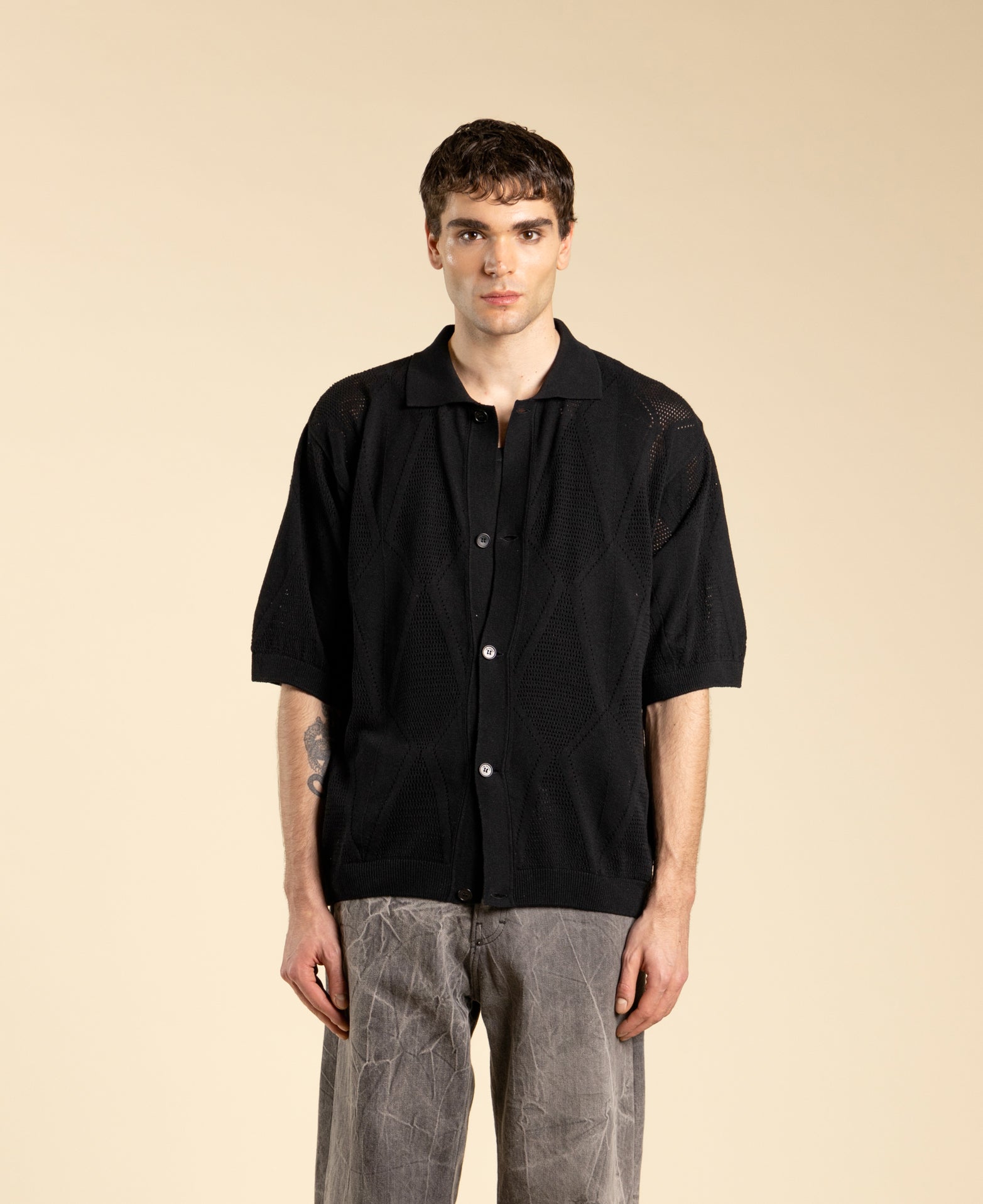 Gilet en maille de coton - Noir