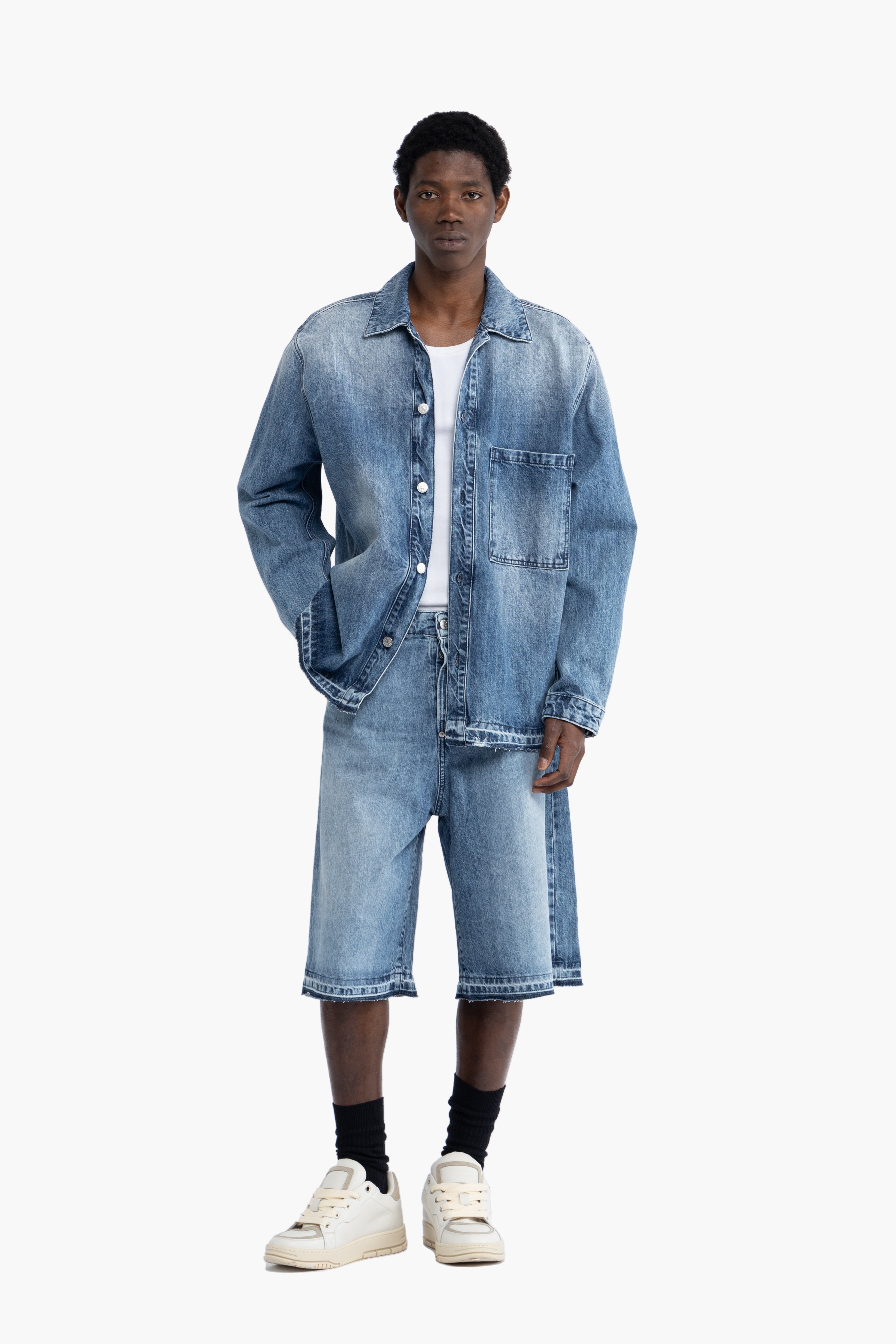 Camicia oversize in cotone denim