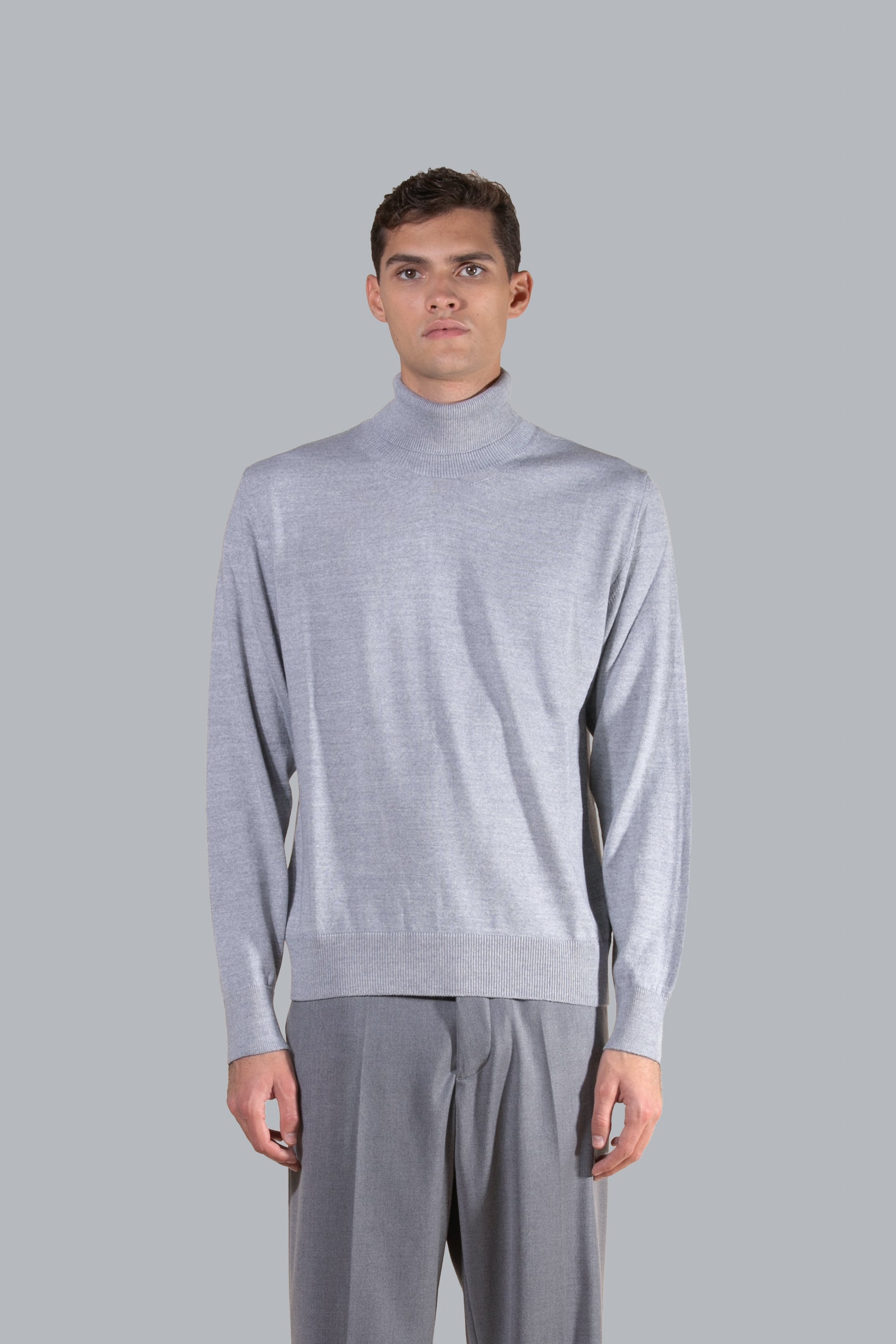 Col roulé en laine mérinos - Gris