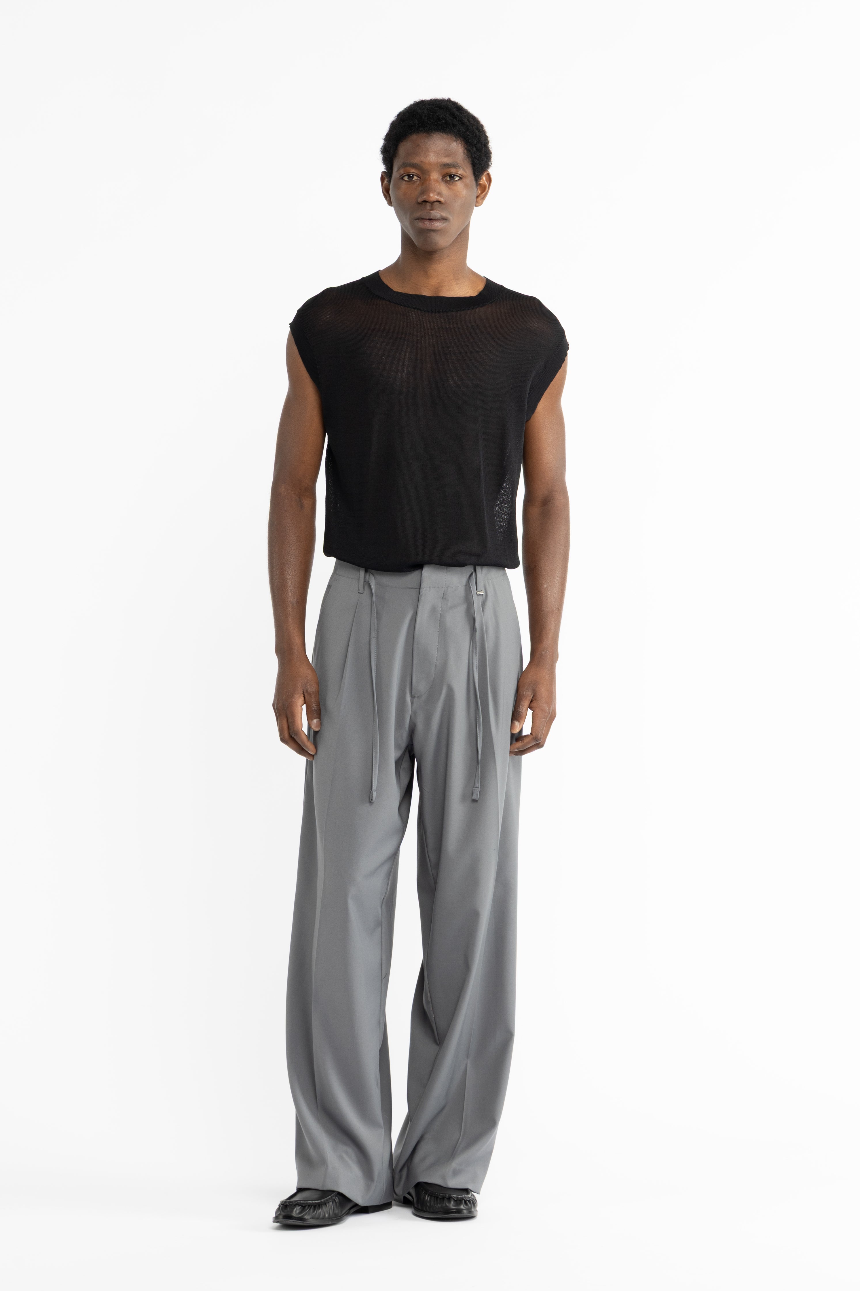 Pantalone con coulisse fondo molto ampio - Grigio