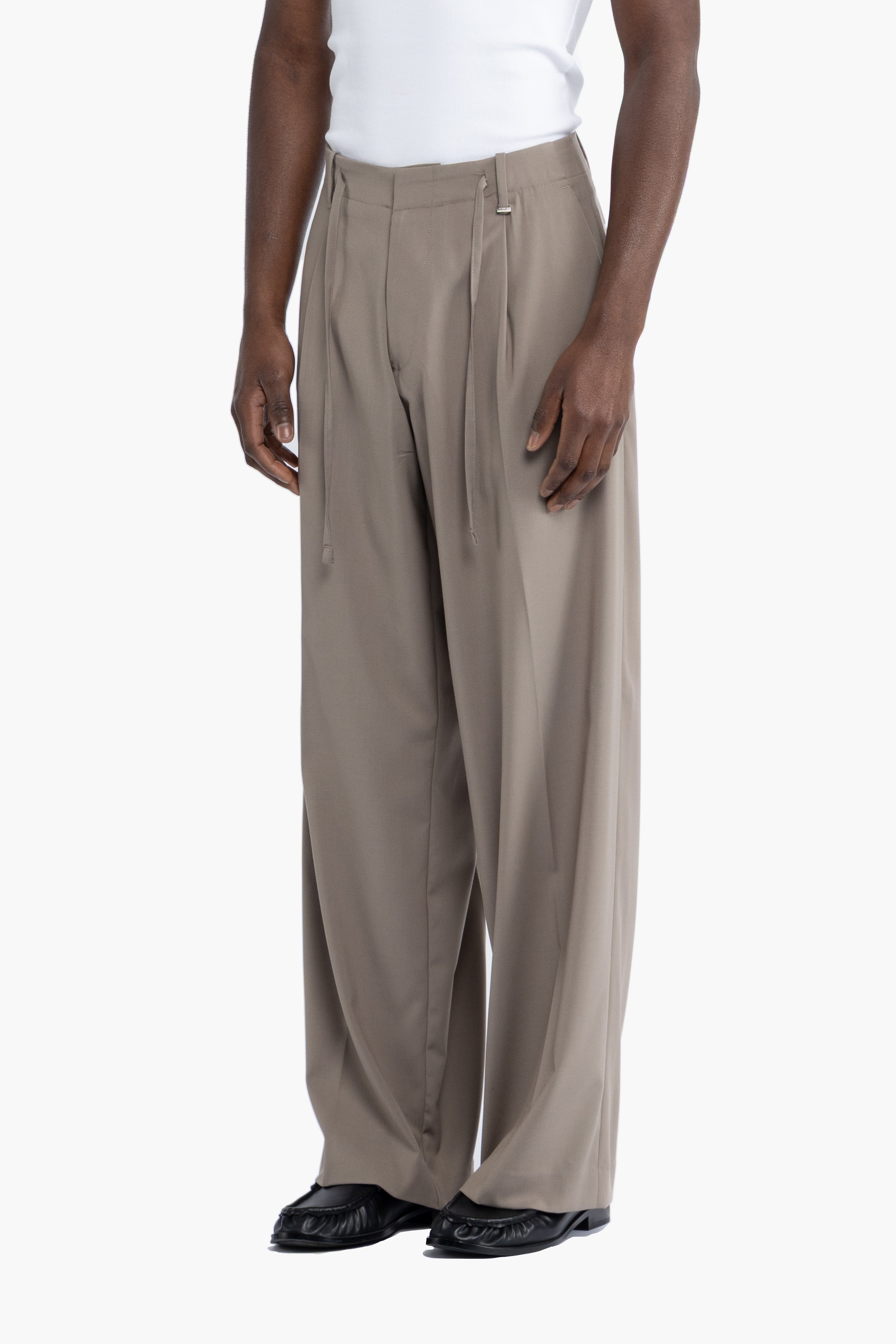 Pantalone con coulisse fondo molto ampio - Taupe