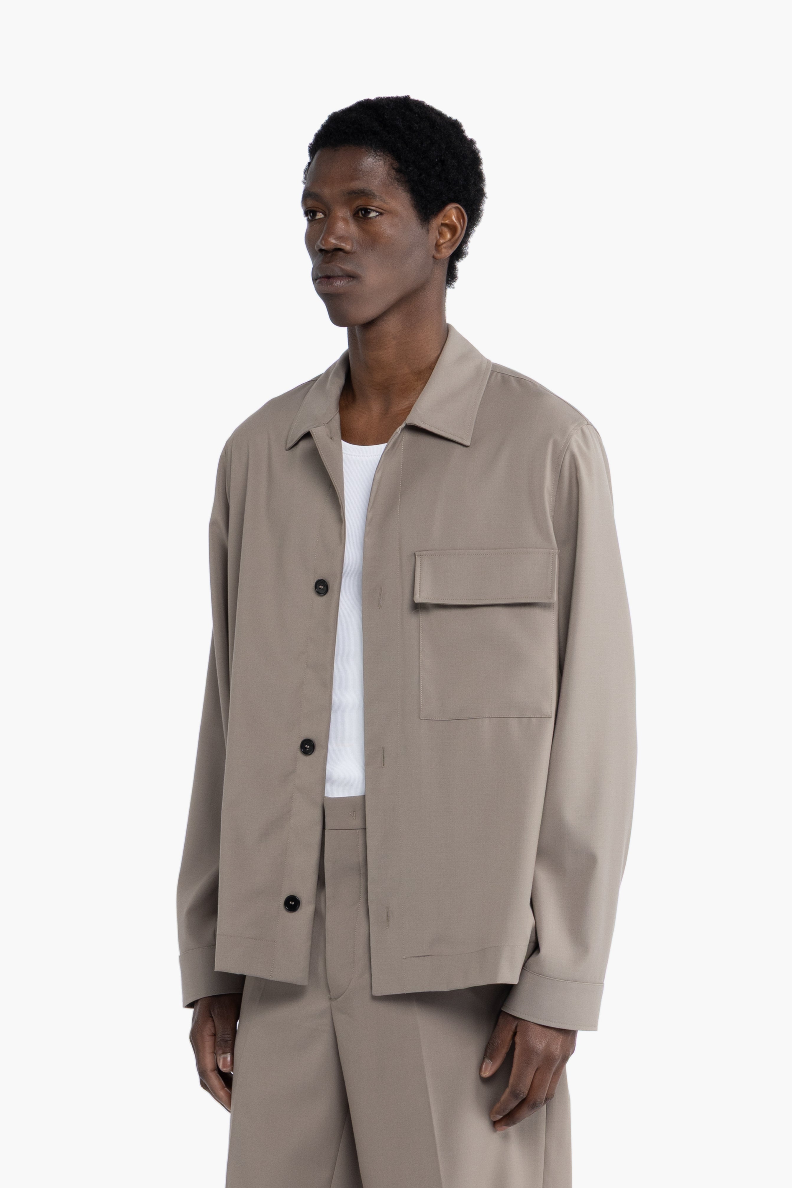 Giacca camicia sfoderata - Taupe