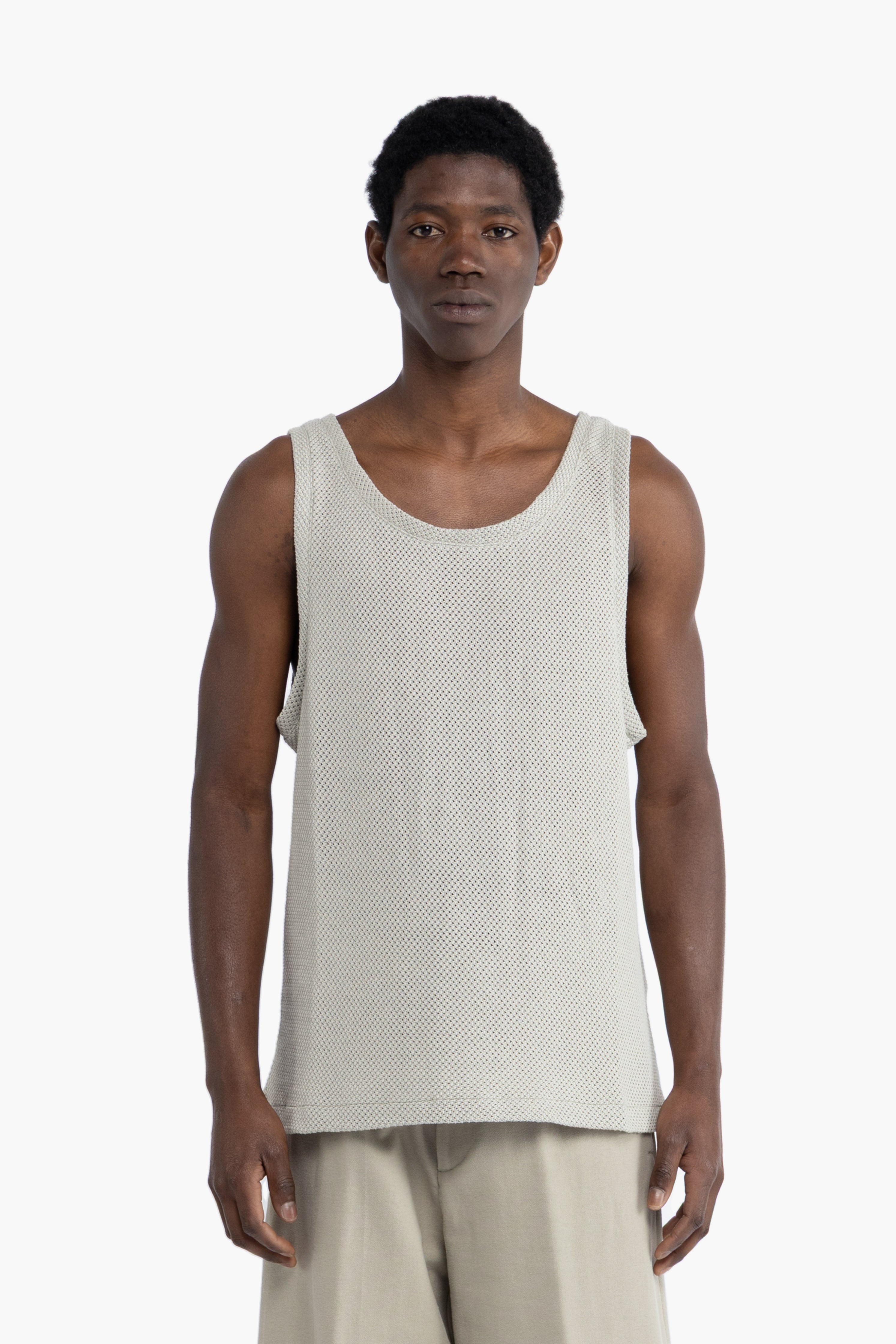 Canotta traforata in cotone - Verde