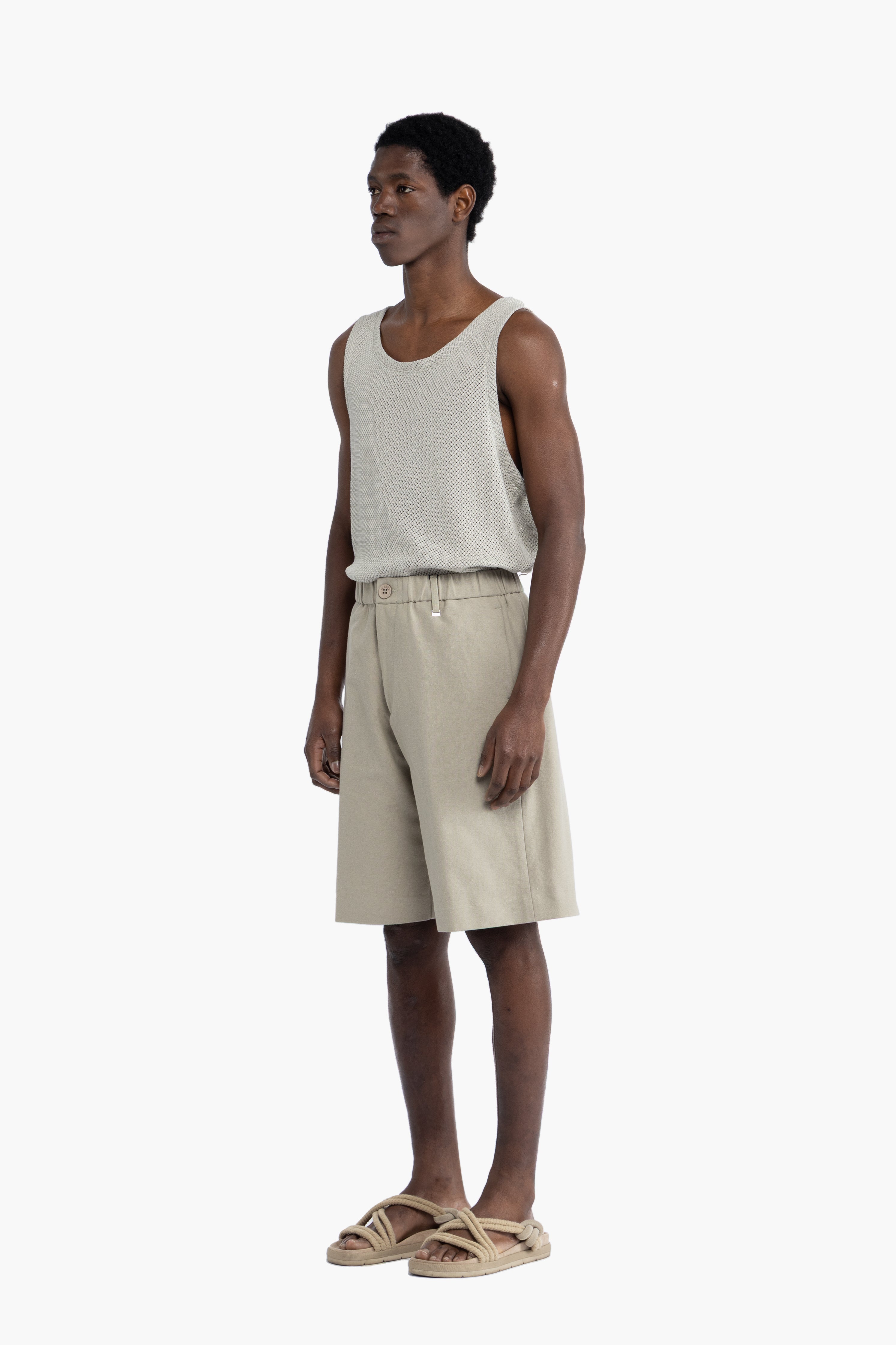 Bermuda in cotone lino - Verde