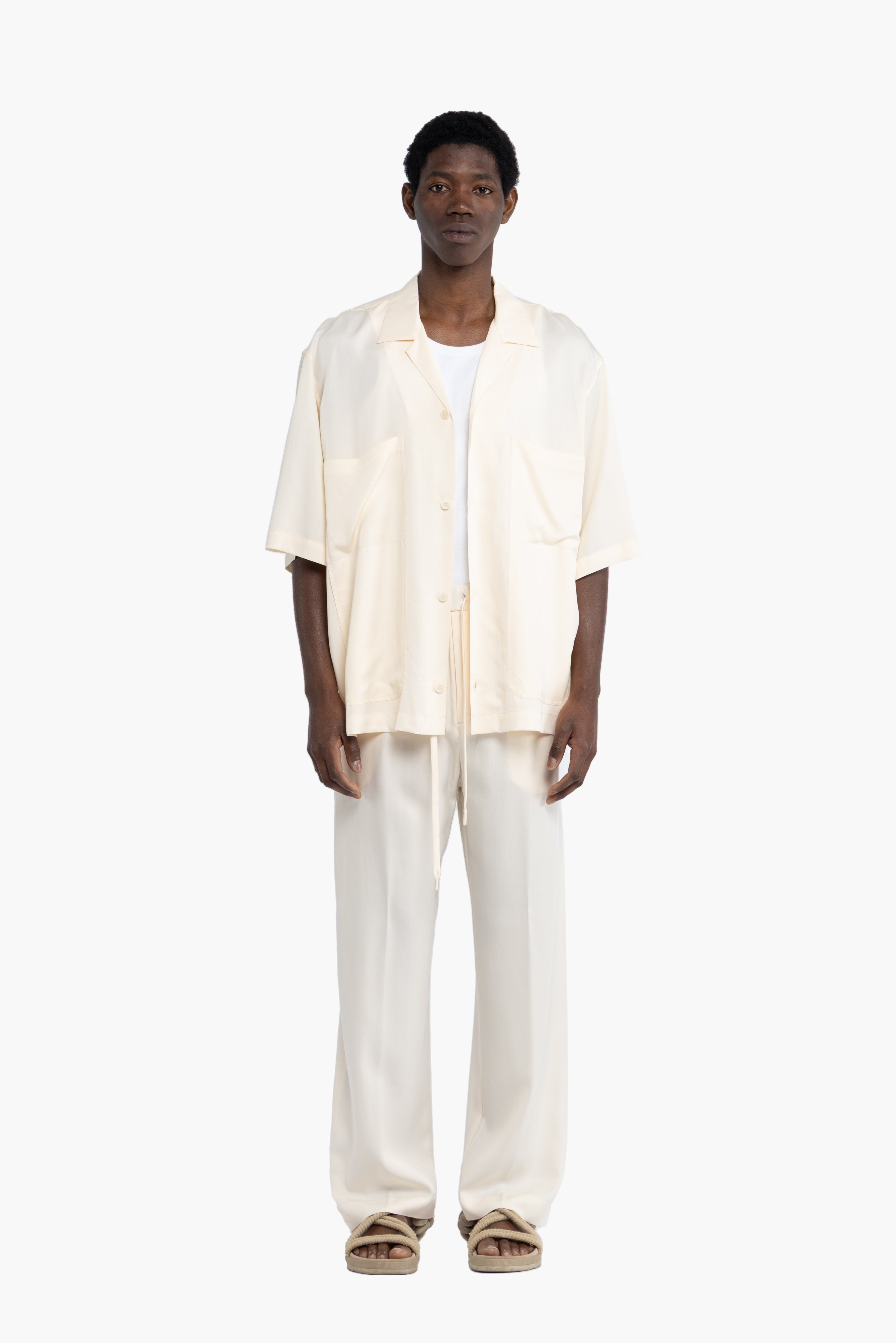 Camicia morbida in lyocell - Panna