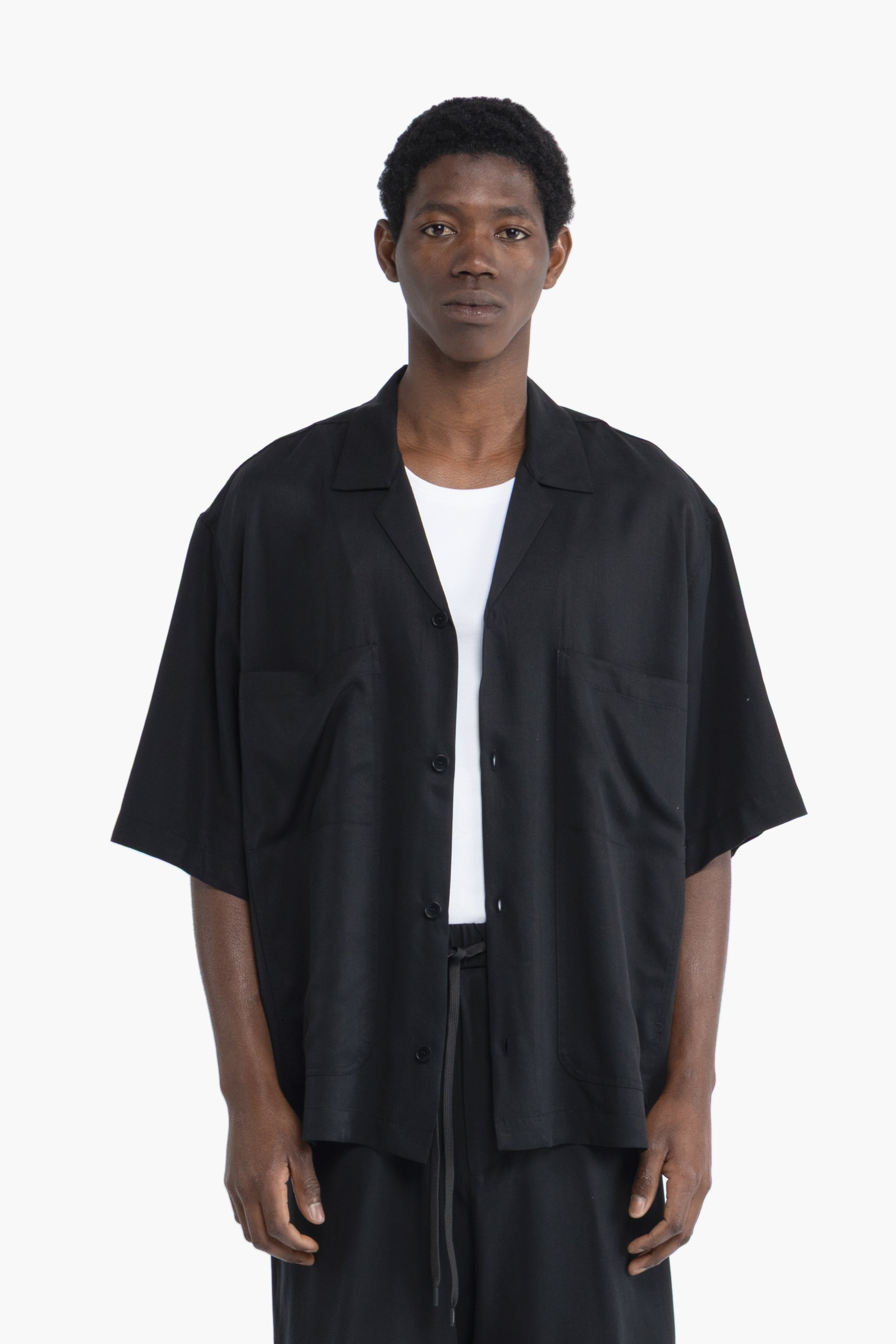 Camicia morbida in lyocell - Nero