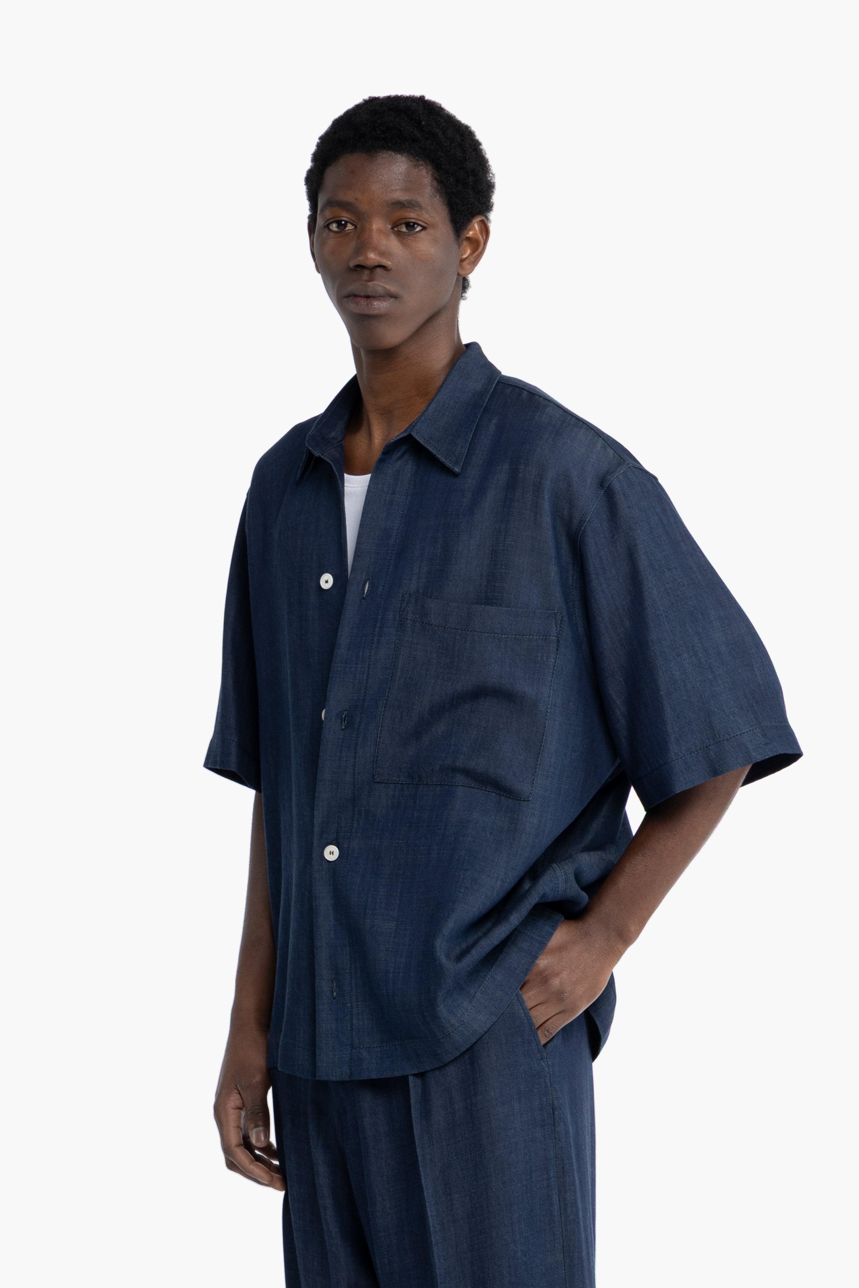 Camicia oversize effetto denim