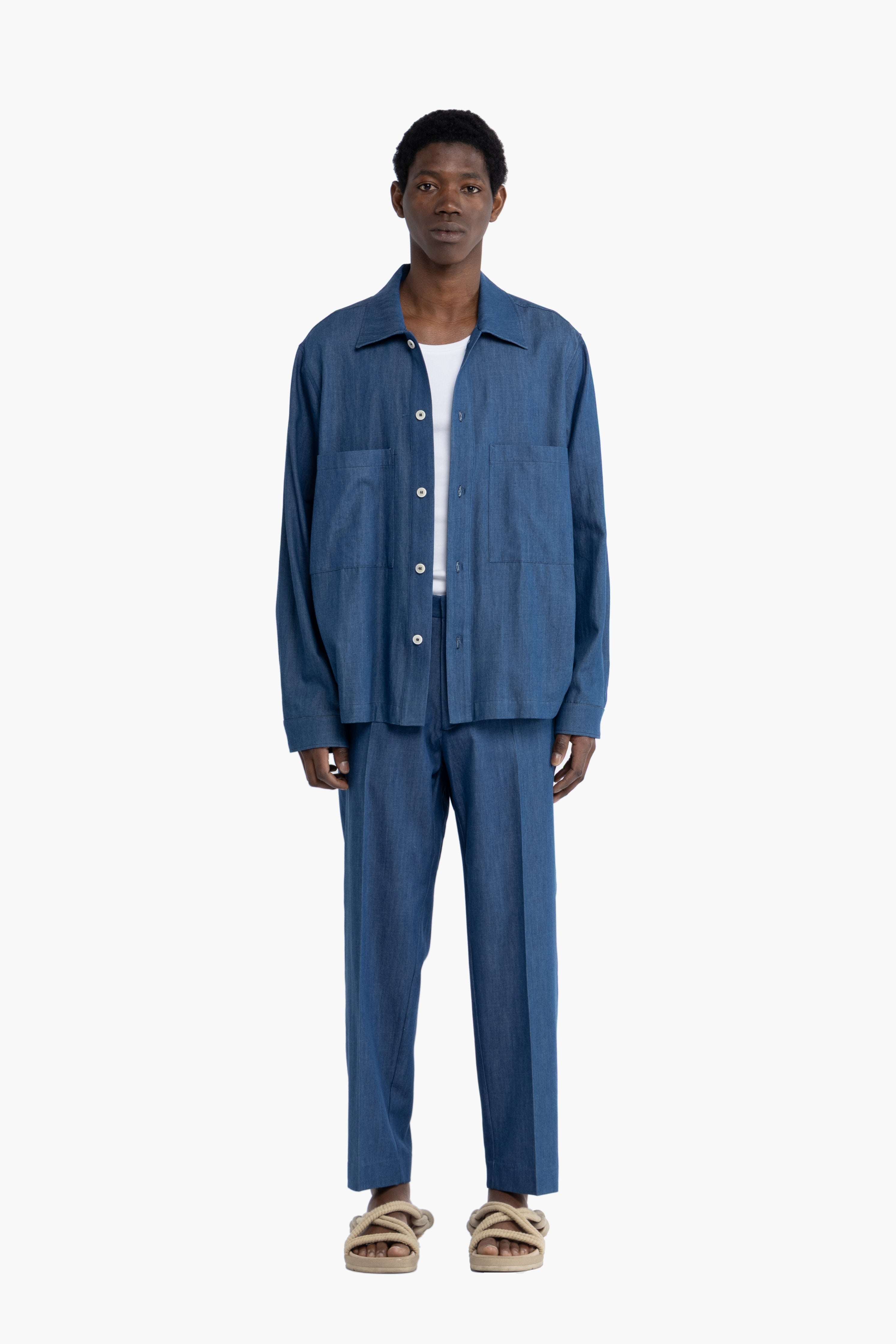 Pantalone in cotone effetto denim