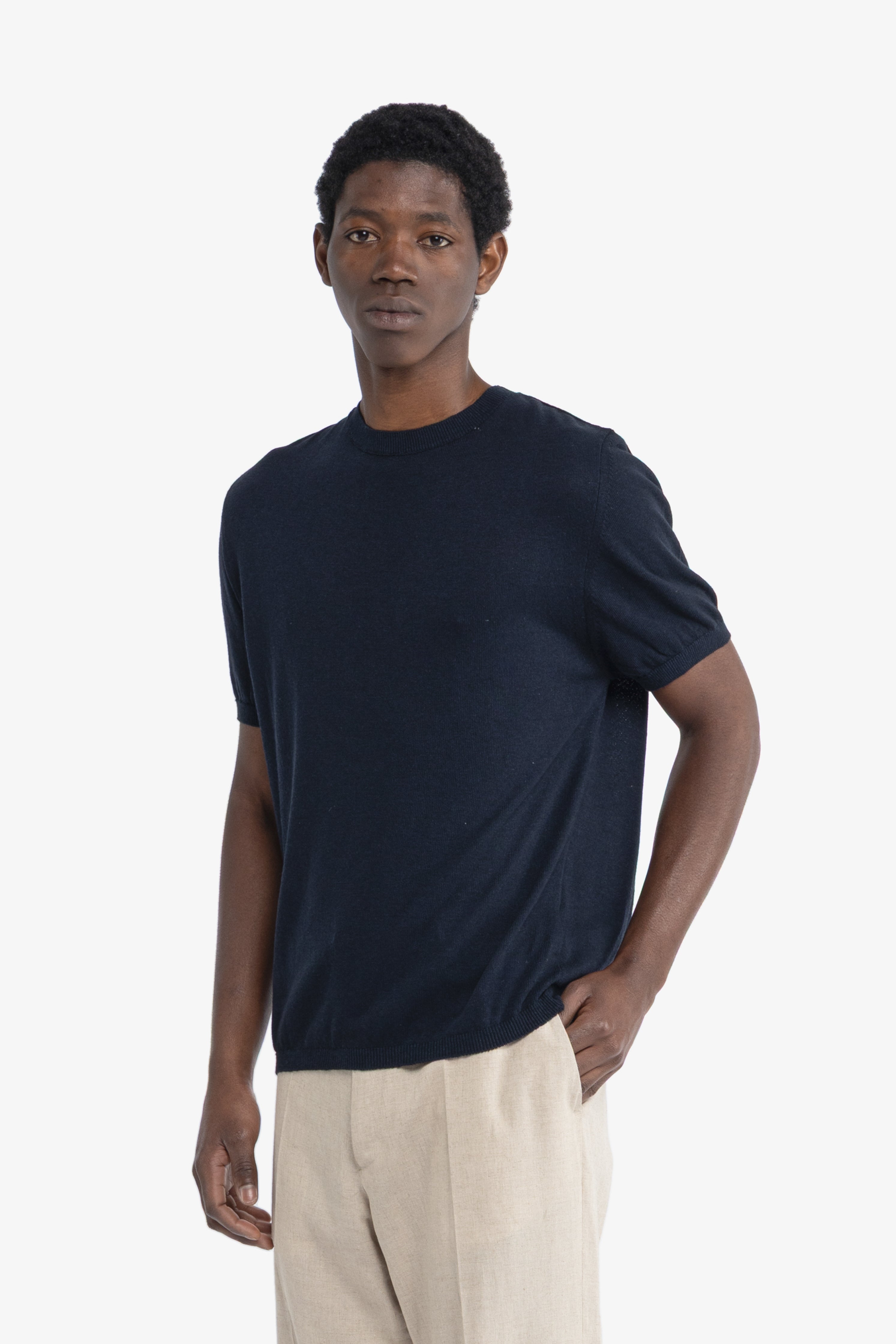 Maglia in filo di cotone - Blu