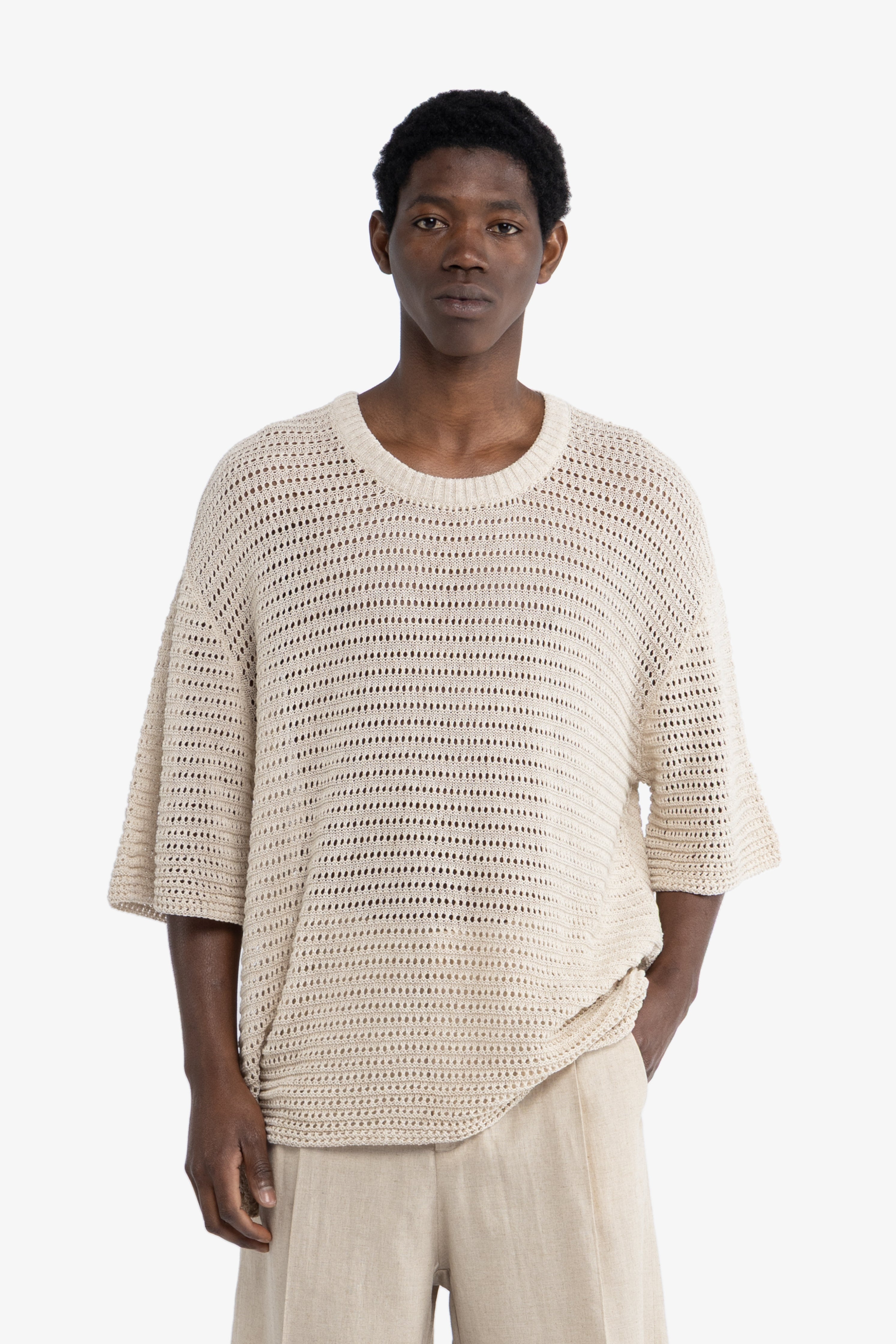 Maglia crochet oversize - Lino