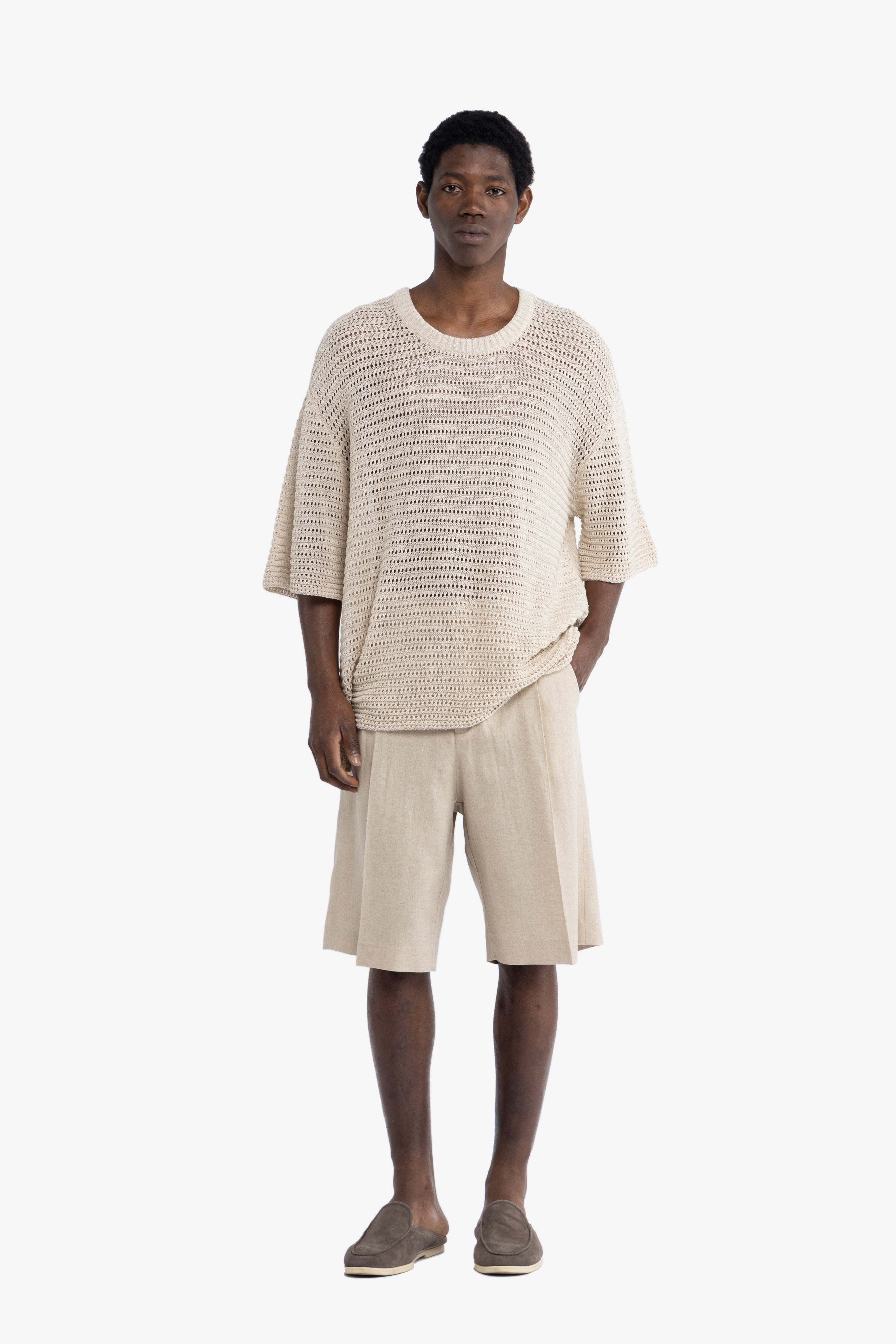 Maglia crochet oversize - Lino