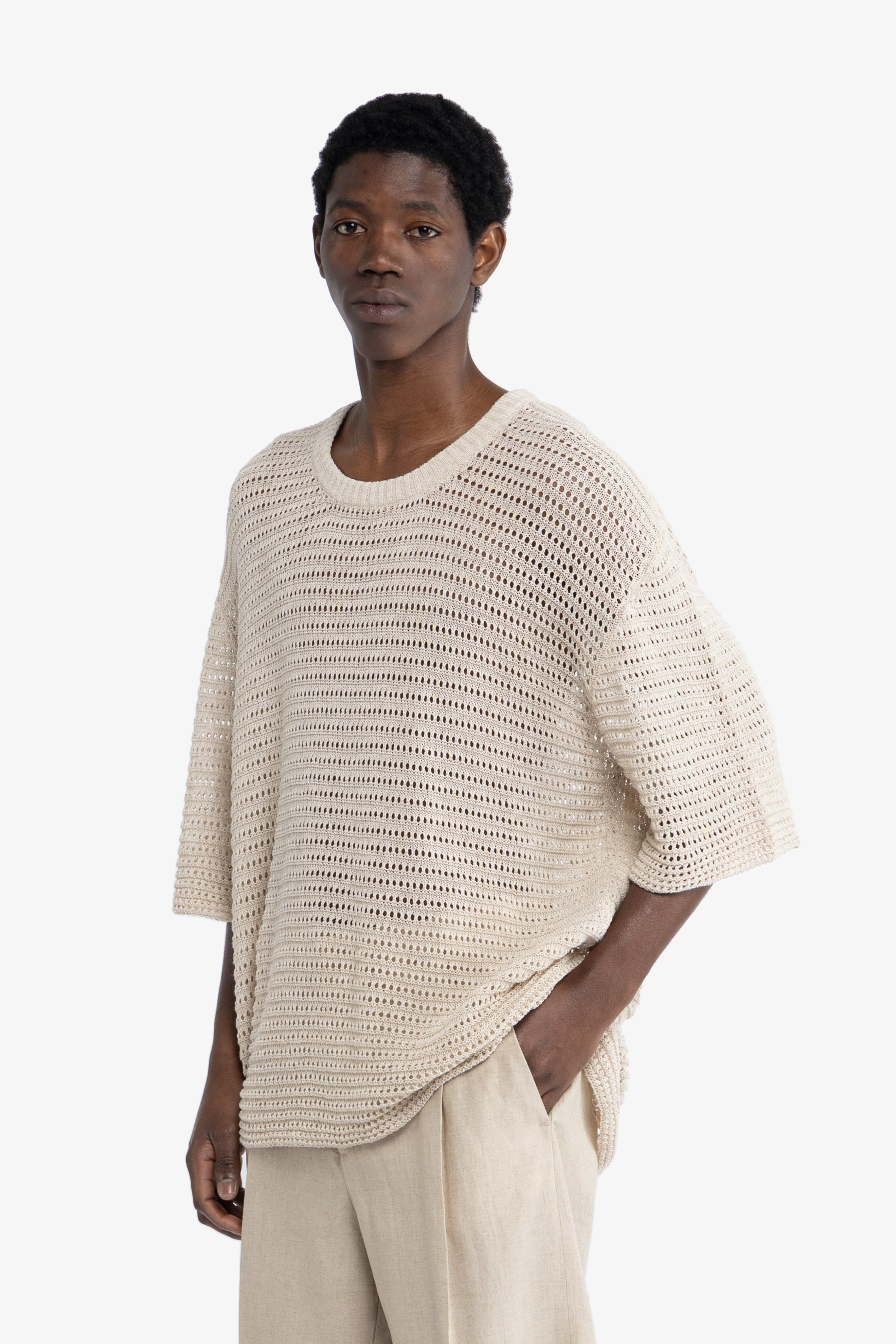 Maglia crochet oversize - Lino