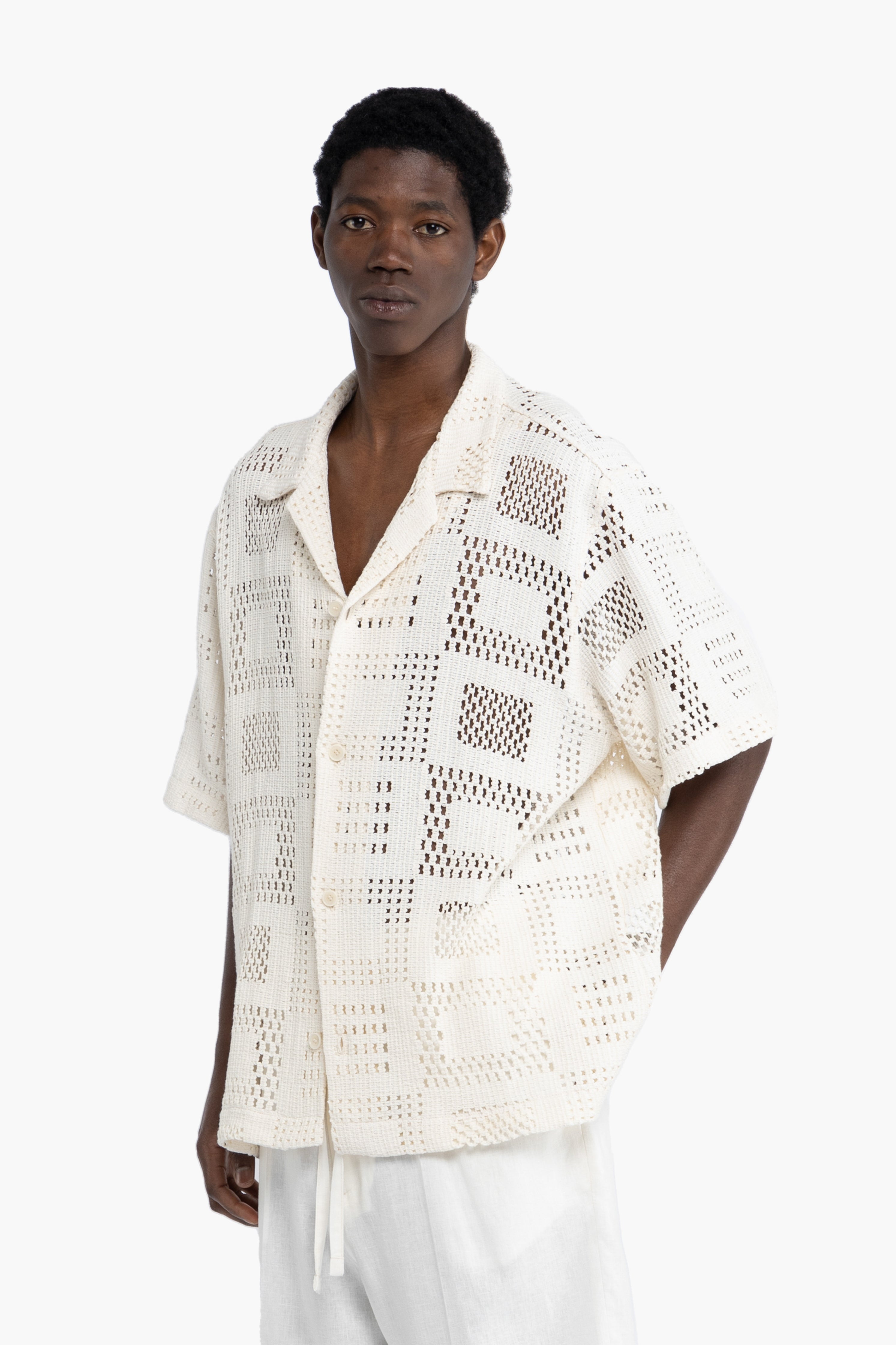 Camicia crochet in cotone