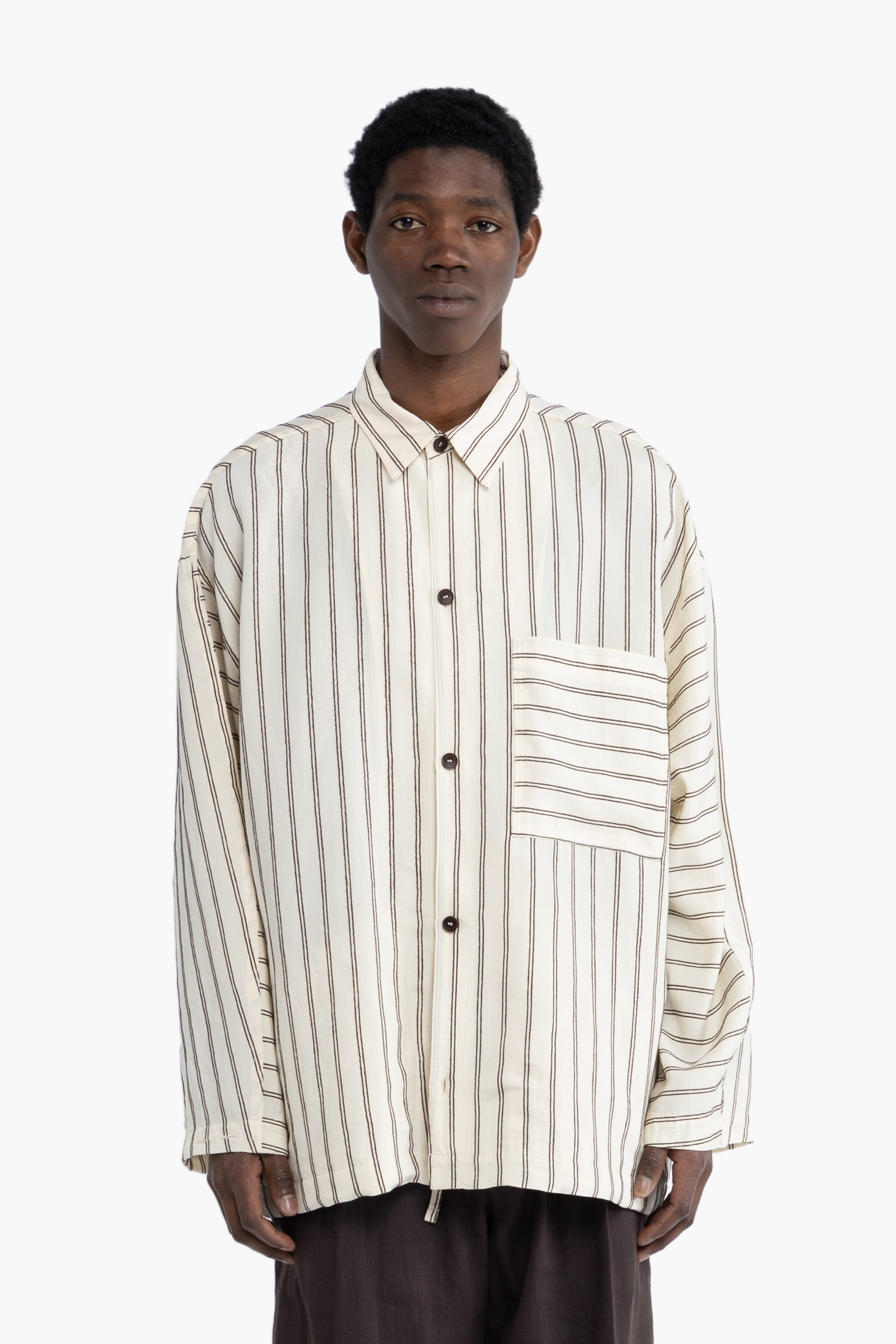 Camicia a righe in cotone oversize