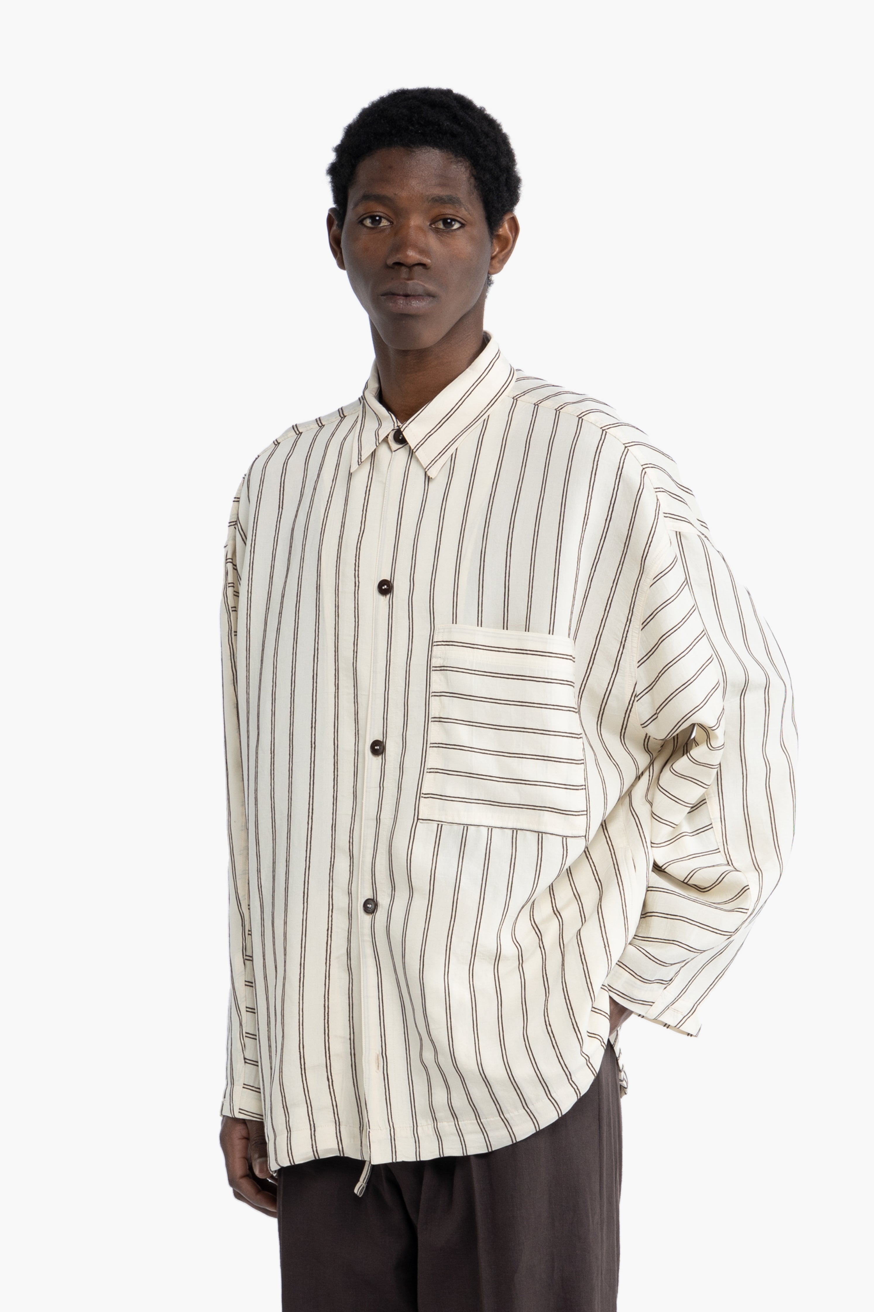 Camicia a righe in cotone oversize