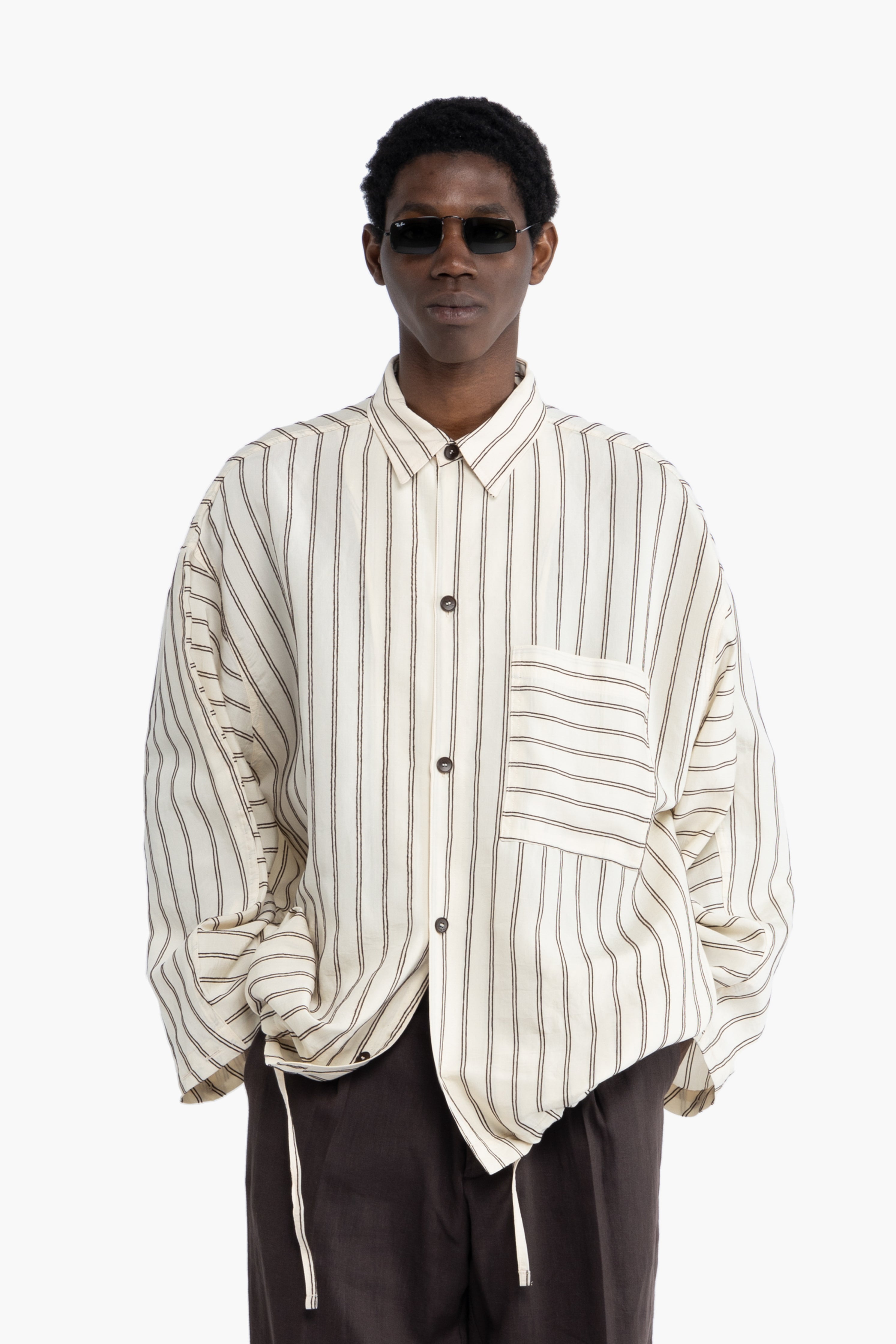 Camicia a righe in cotone oversize