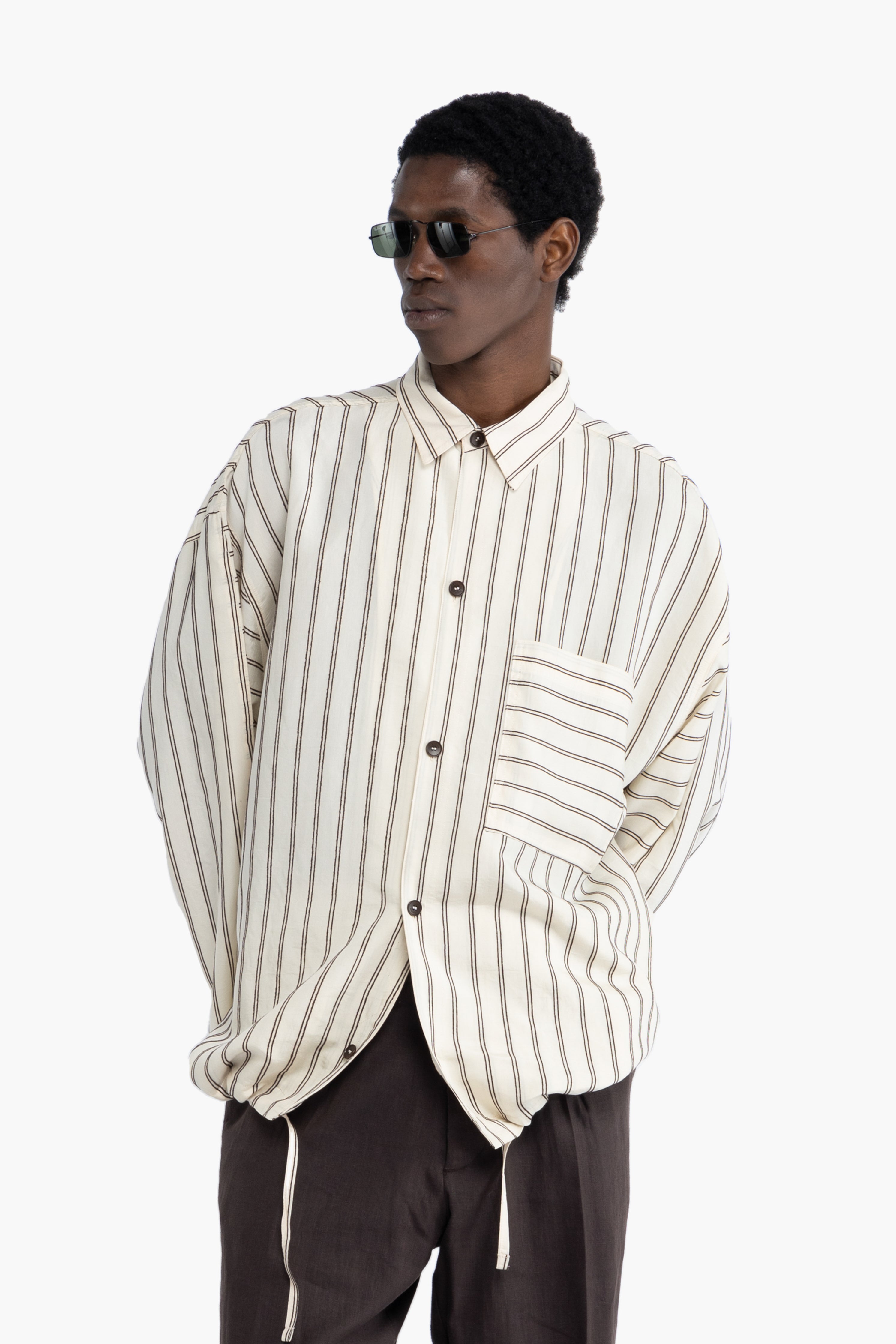 Camicia a righe in cotone oversize