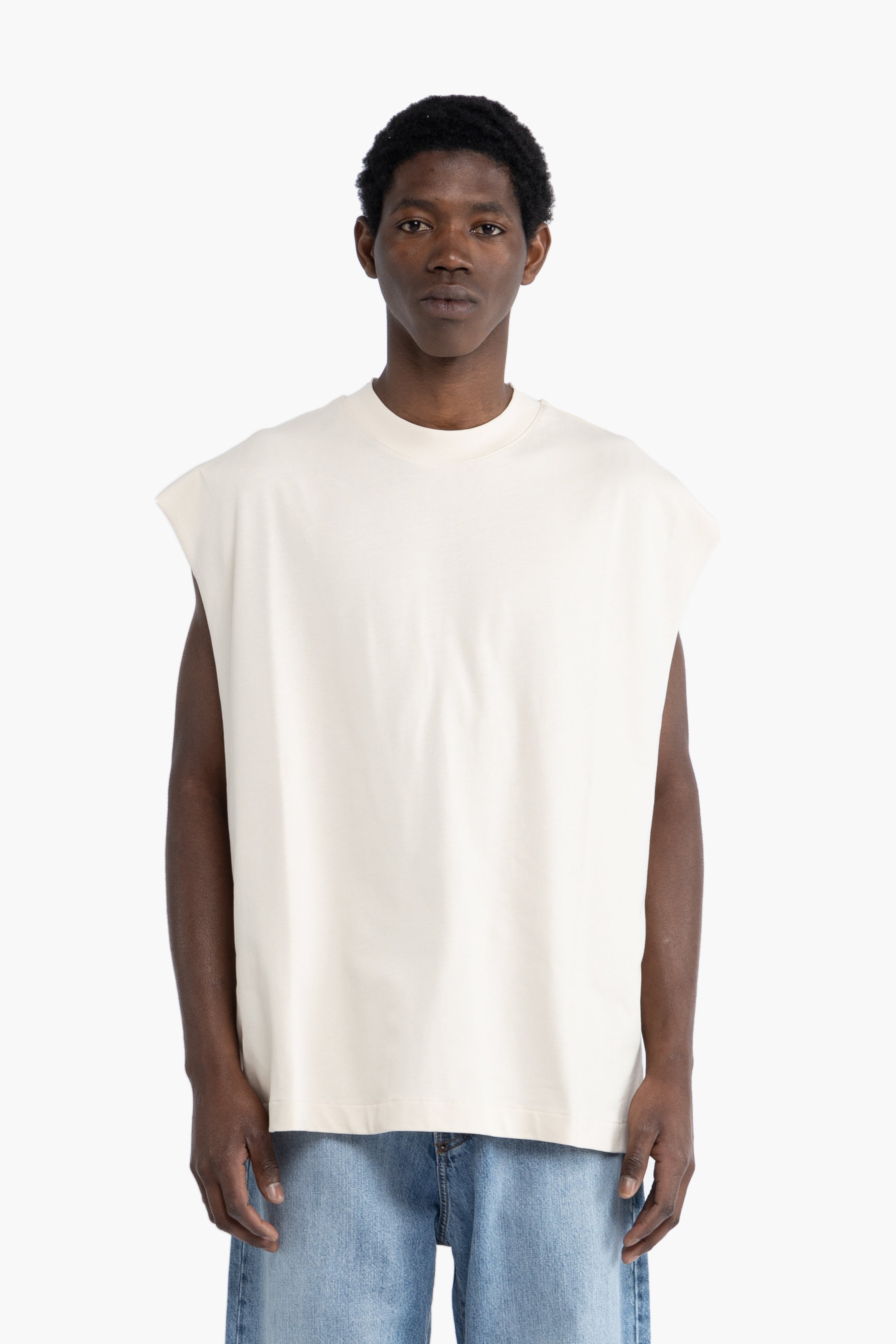 Canotta smanicata oversize - Panna