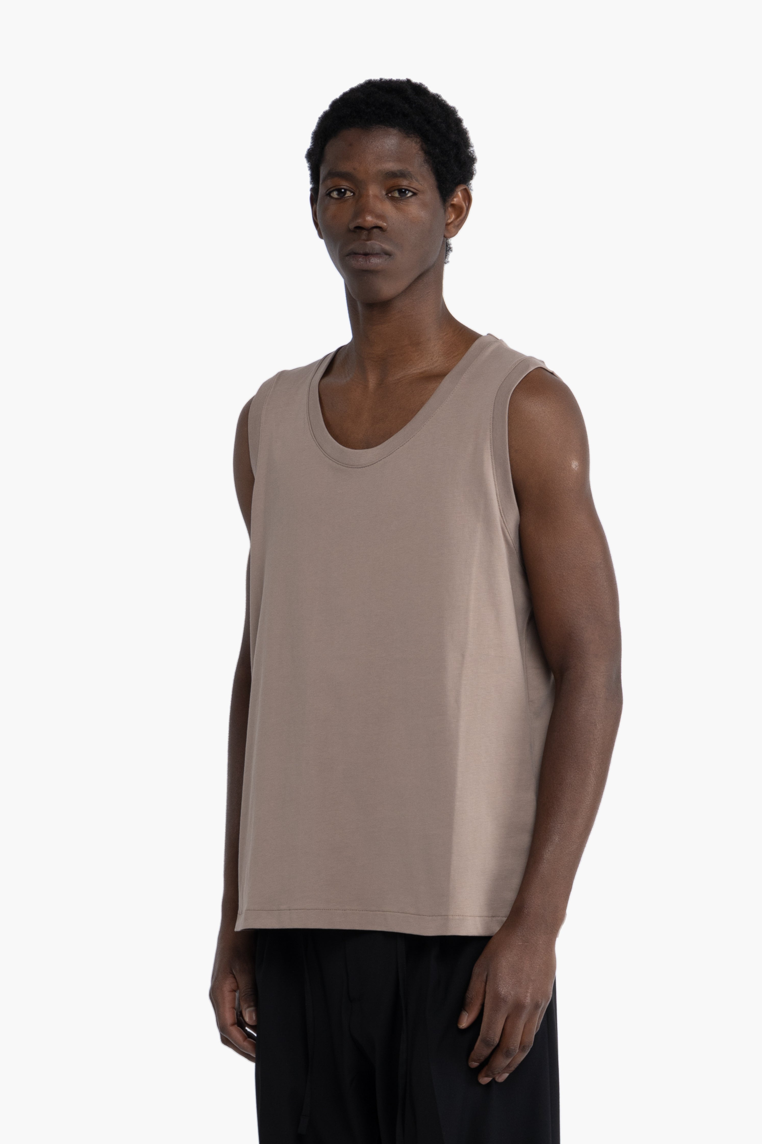 Canotta ampia in cotone - Taupe