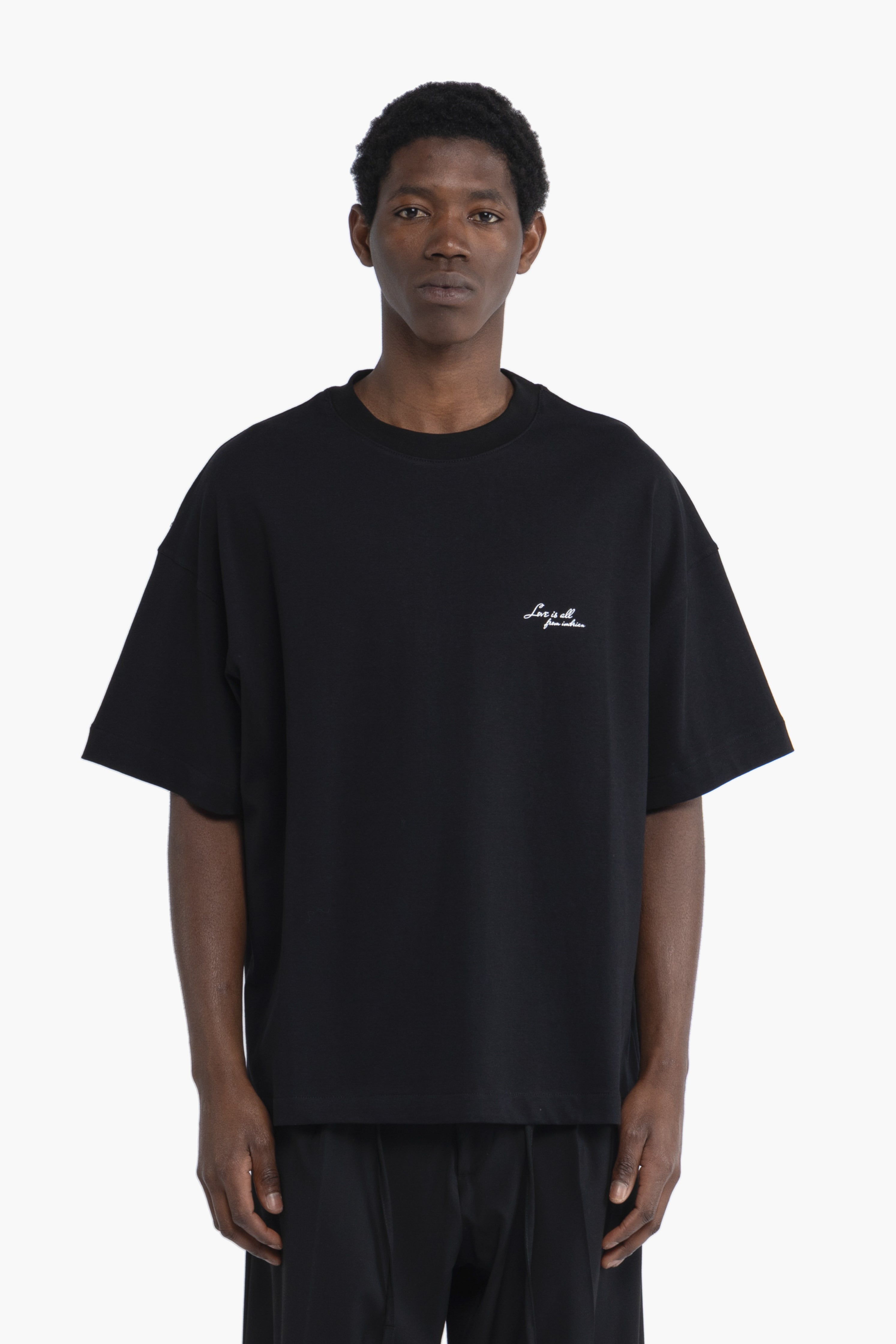 T-shirt oversize love is all - Nero