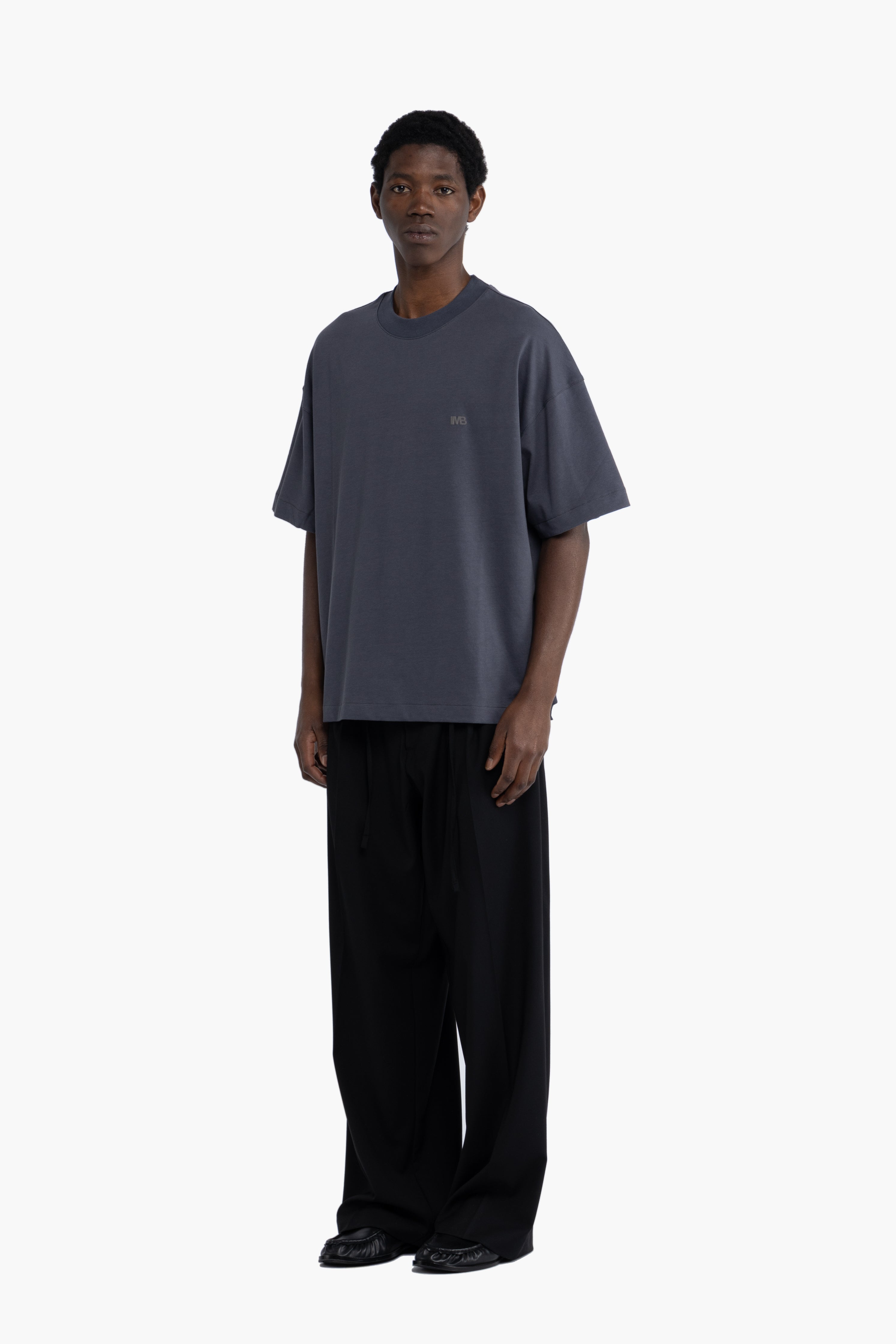 T-shirt oversize logo - Piombo