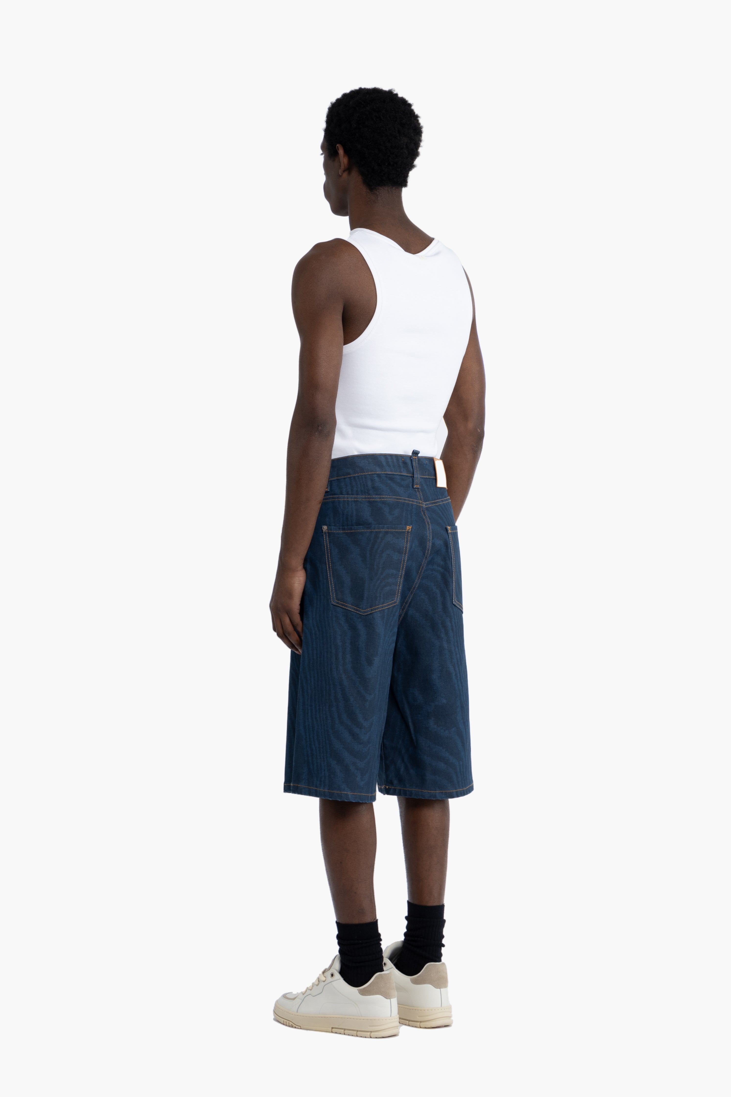 Bermuda in cotone denim stampato