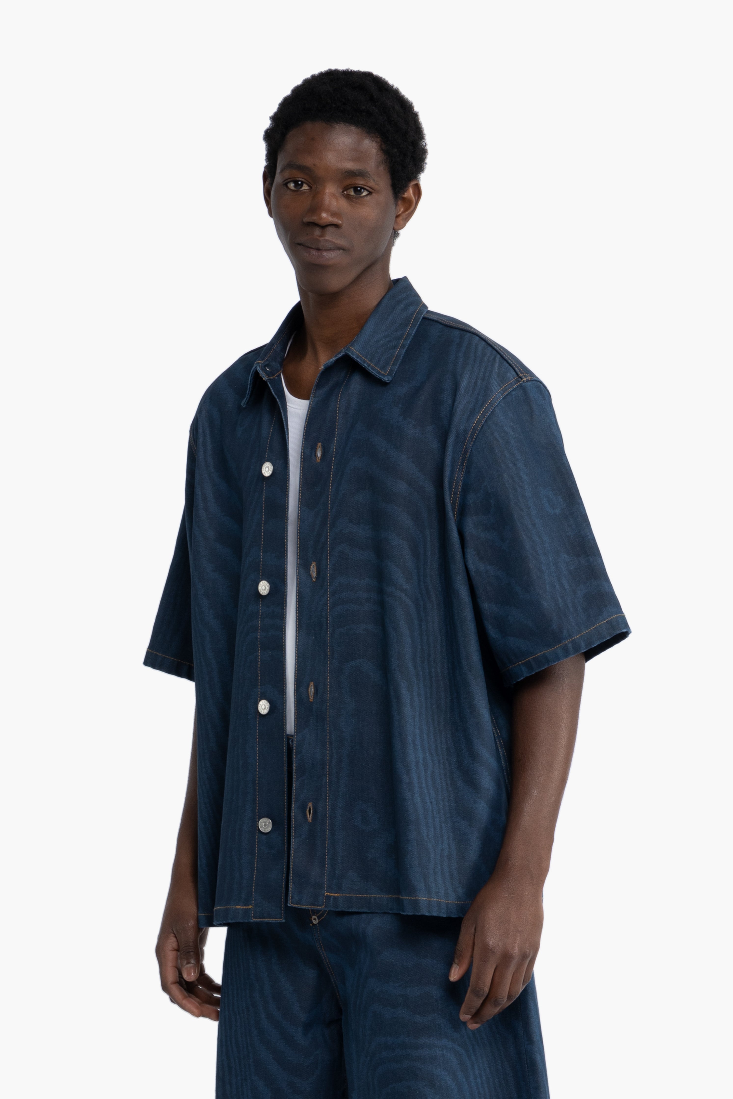 Camicia in denim stampato