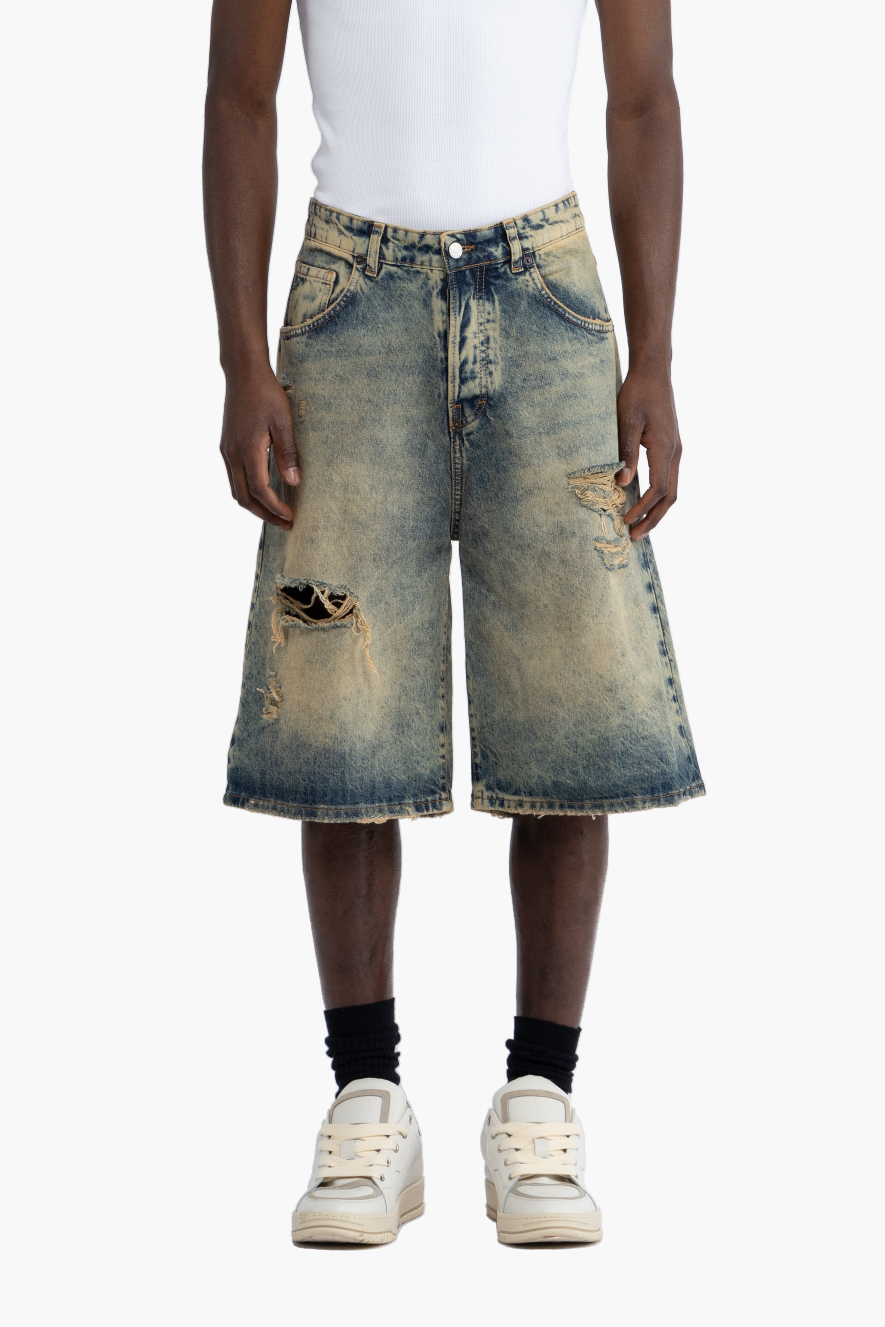 Bermuda denim effetto slavato