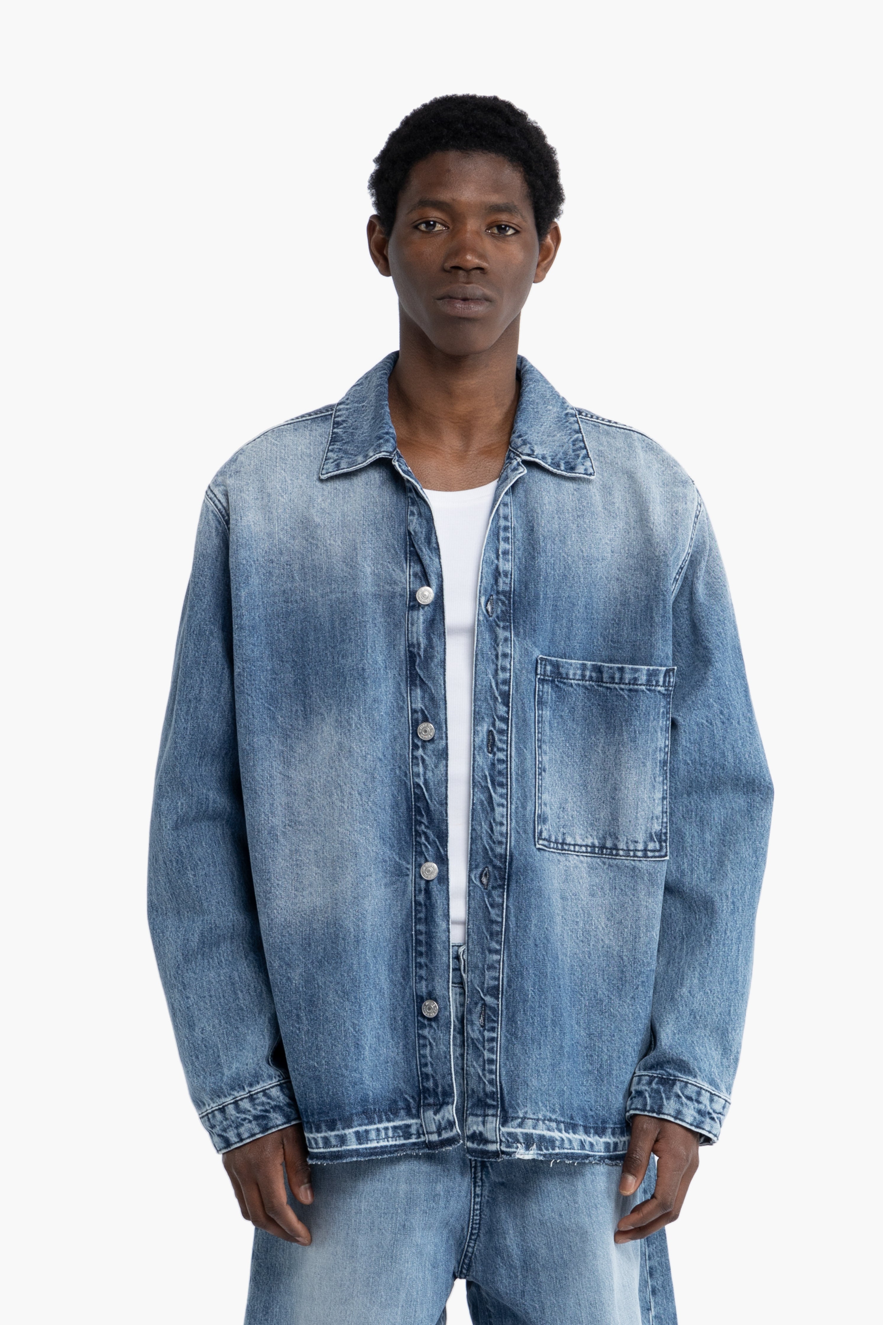 Camicia oversize in cotone denim