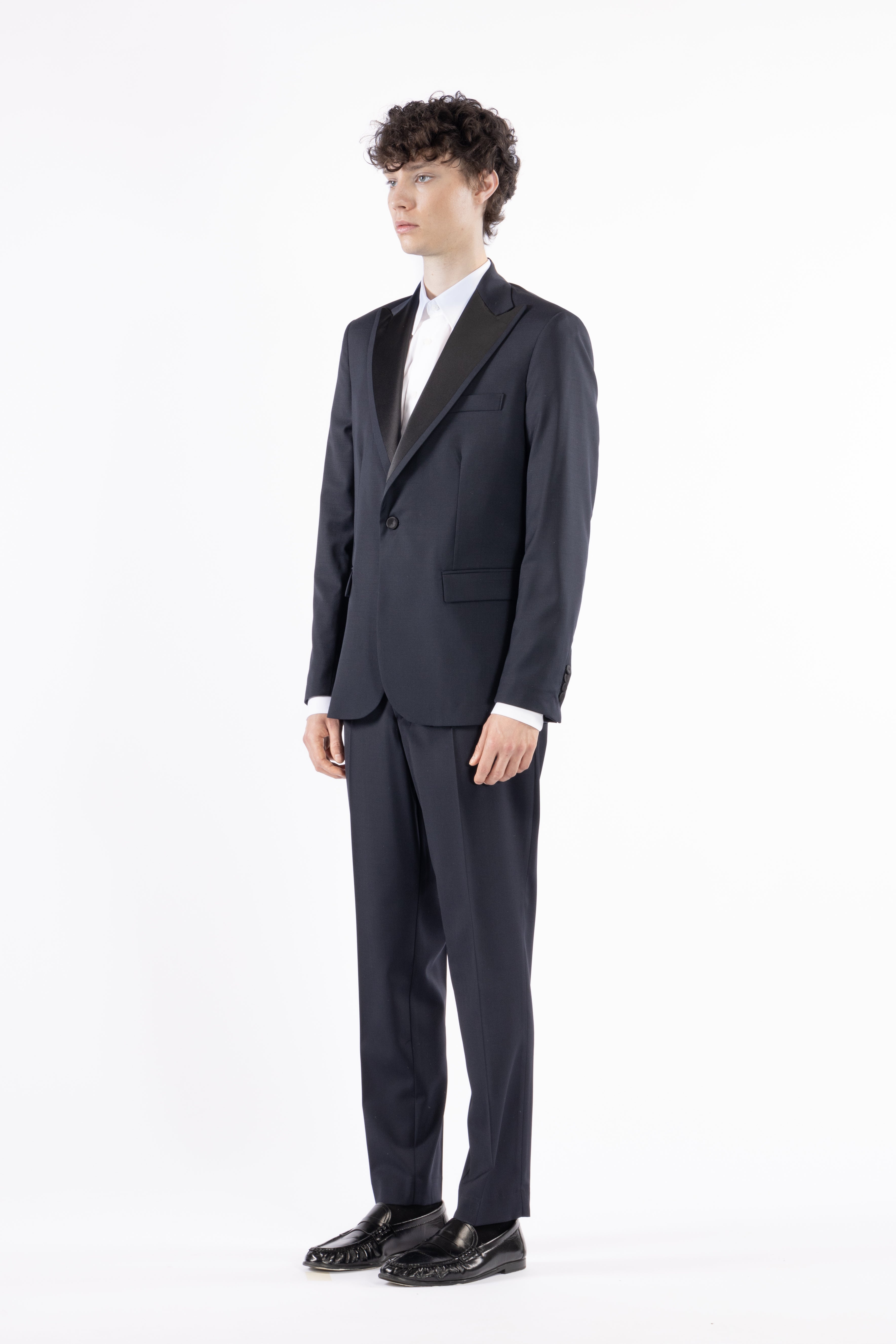 Pantalone regolare in misto lana - Blu