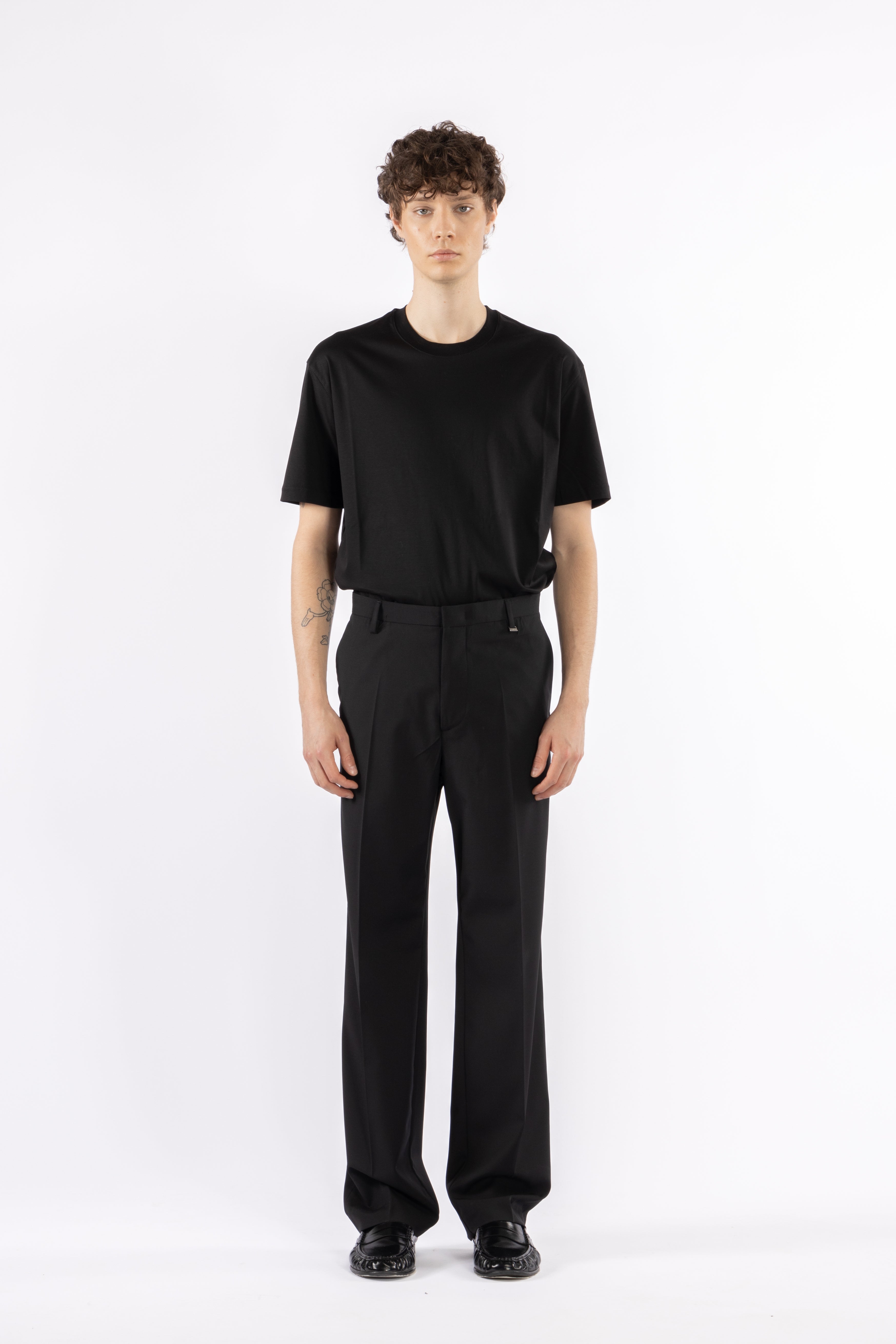 Pantalone da abito misto lana - Nero