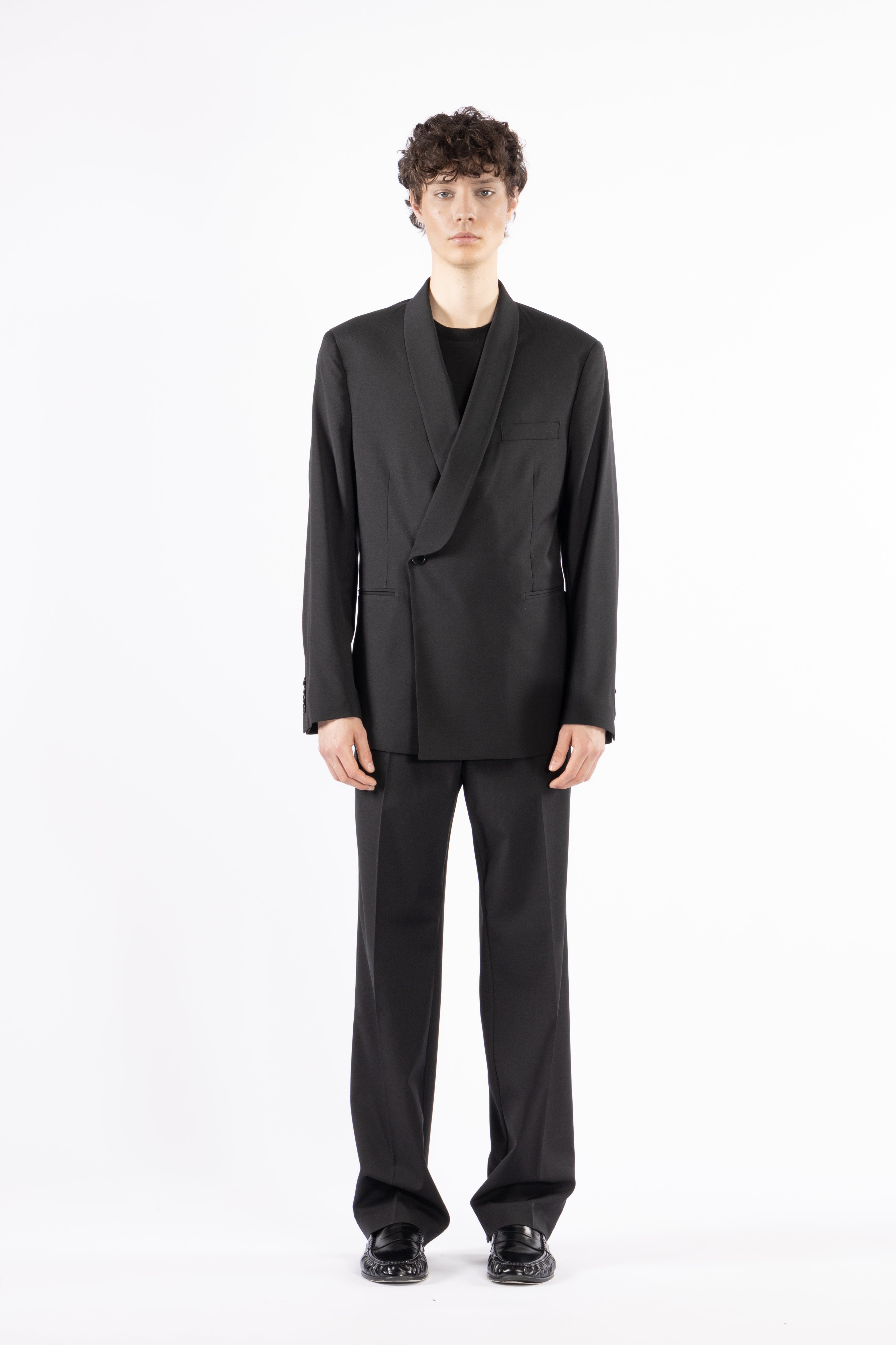Pantalone da abito misto lana - Nero