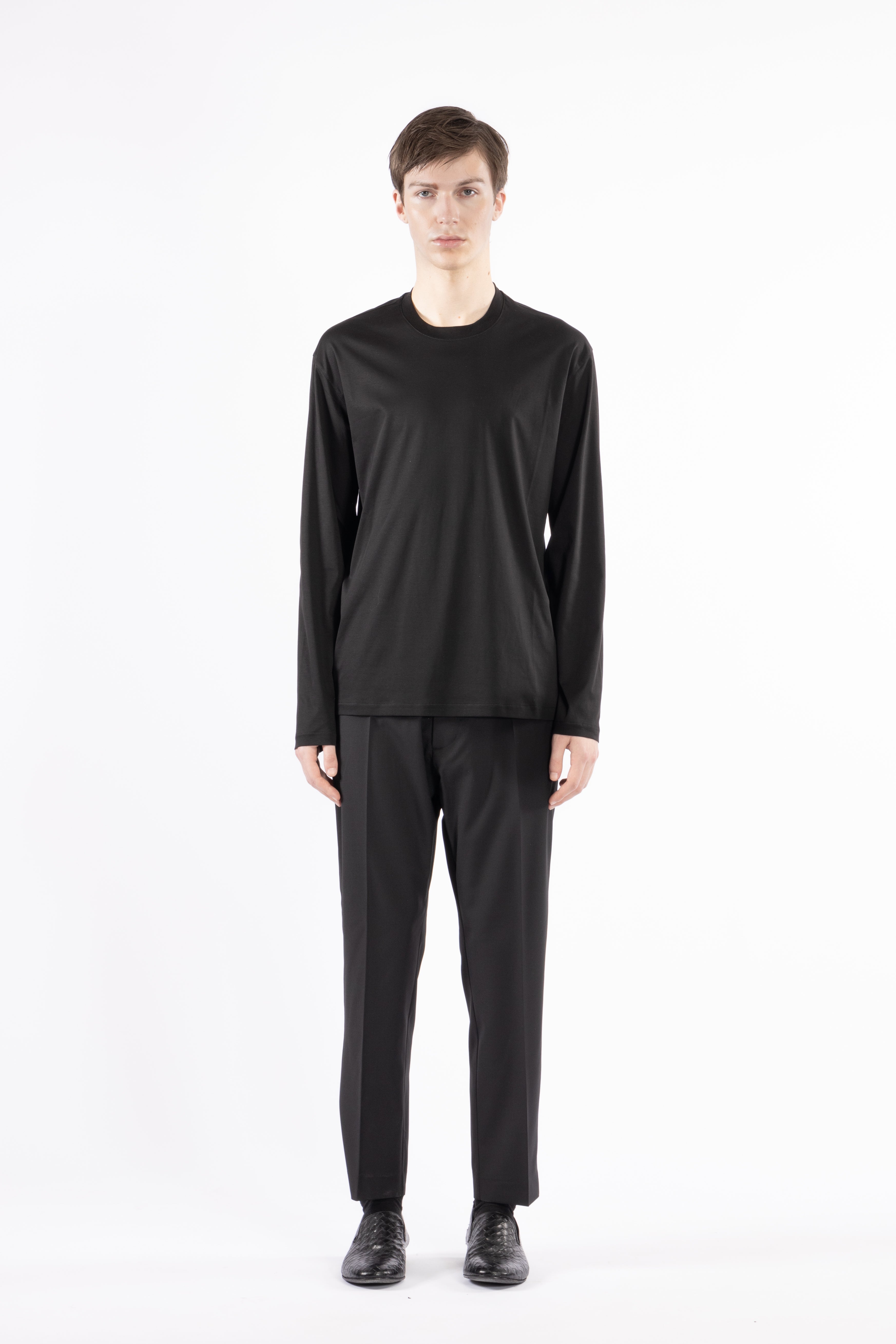 T-shirt in cotone mercerizzato - Nero