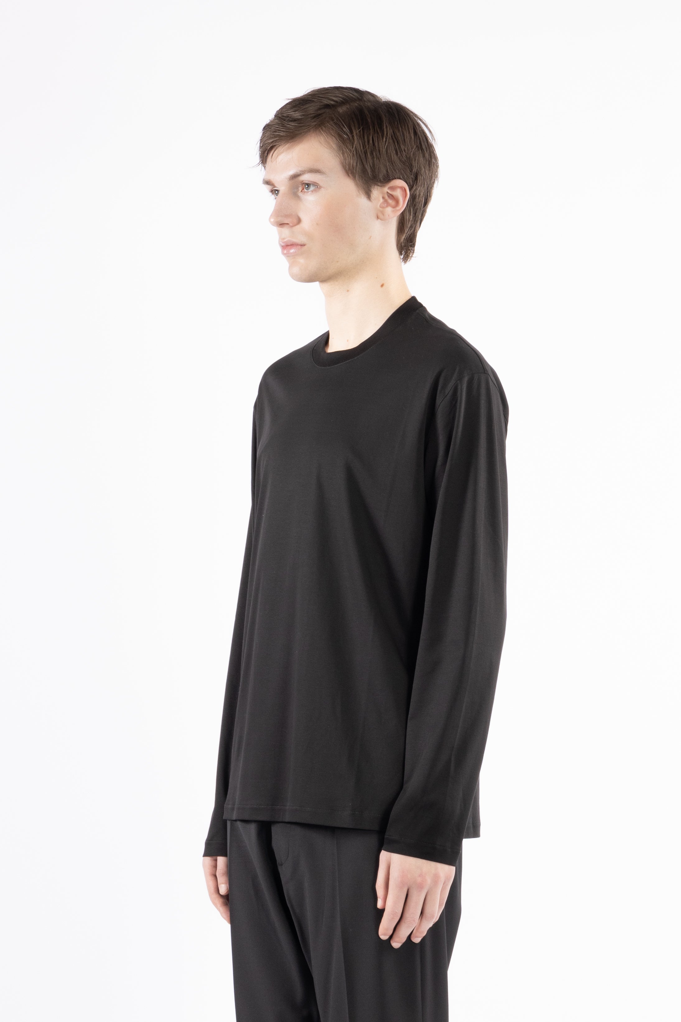 T-shirt in cotone mercerizzato - Nero
