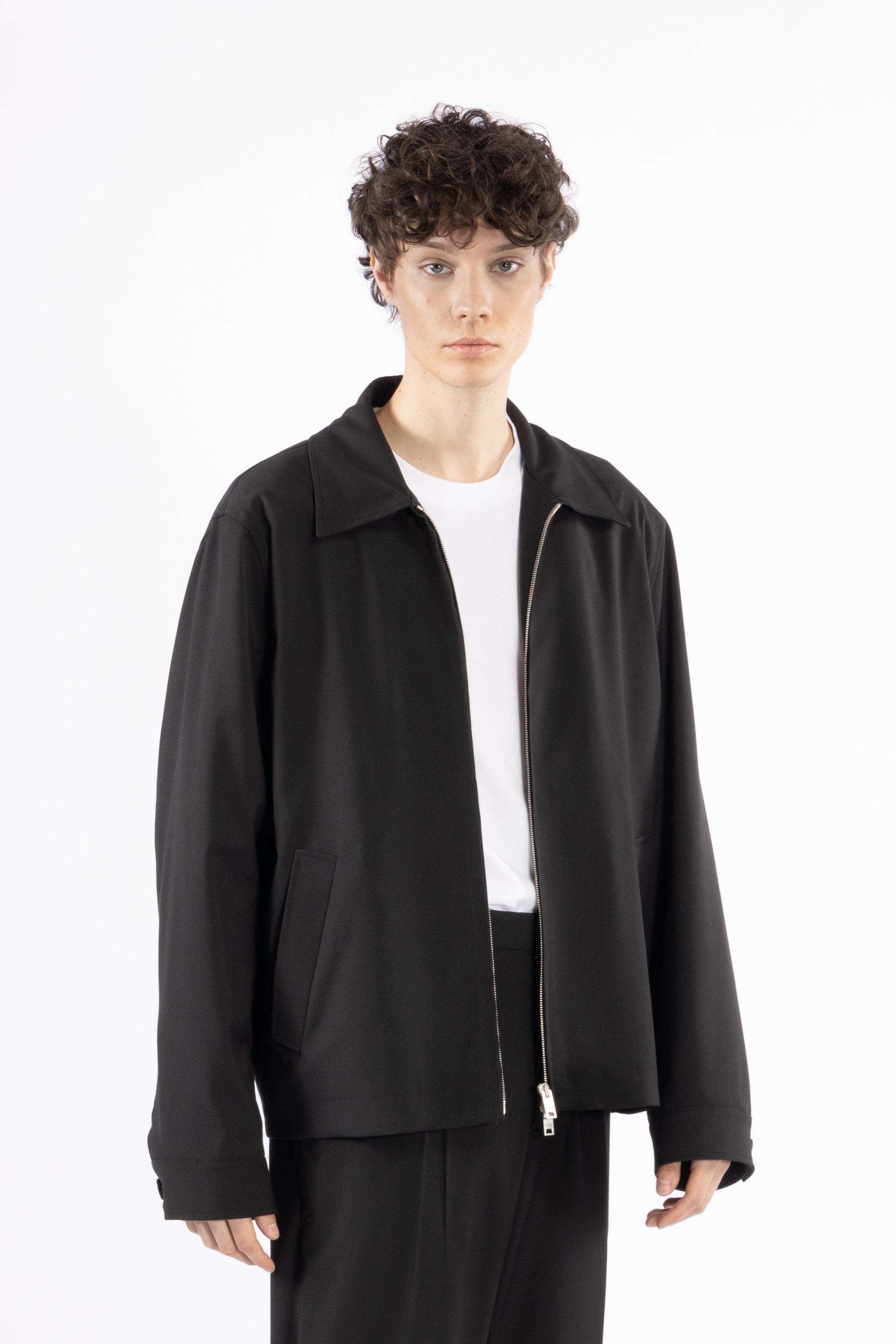 Giacca camicia con cerniera - Nero