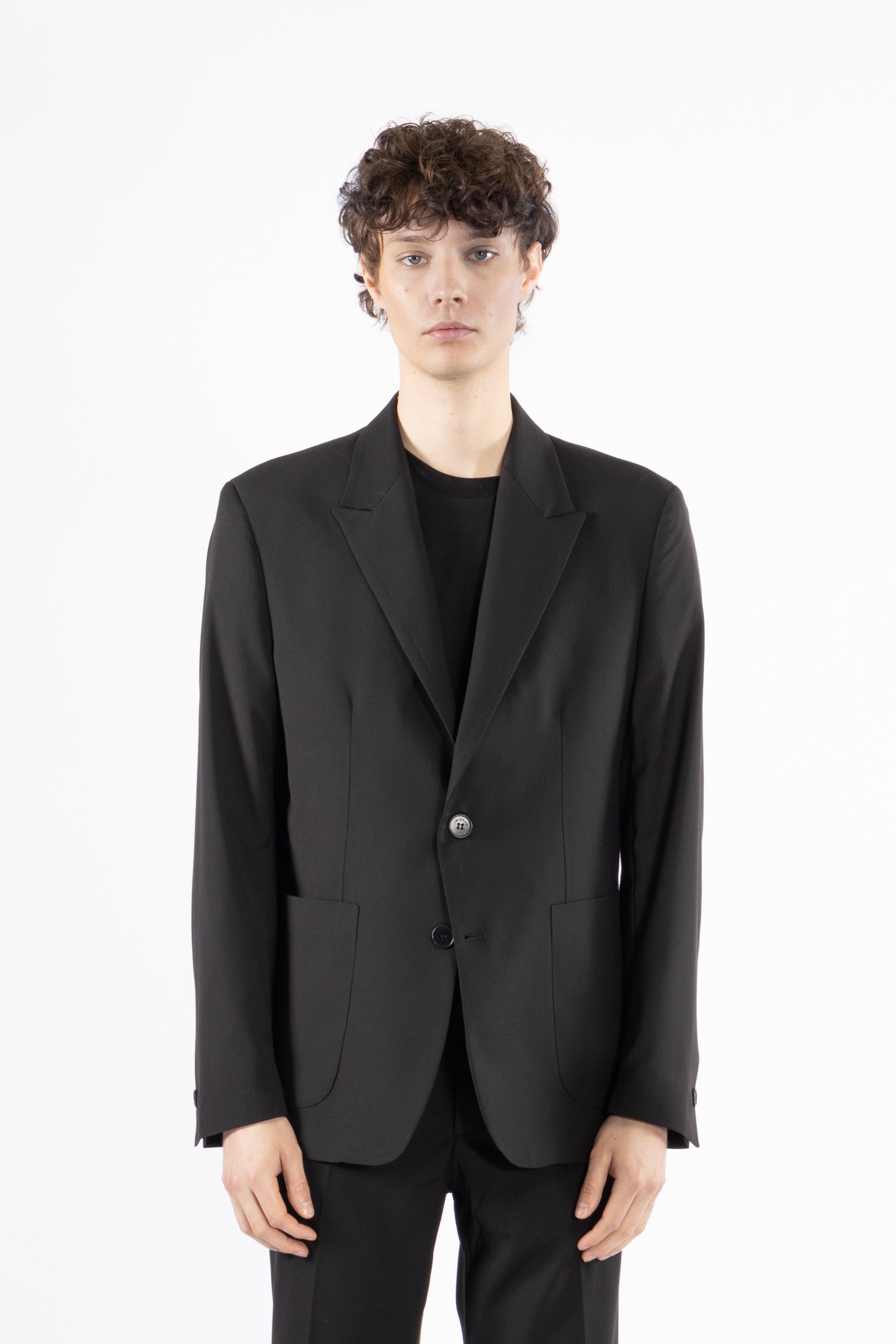 Giacca da abito tasca a toppe - Nero