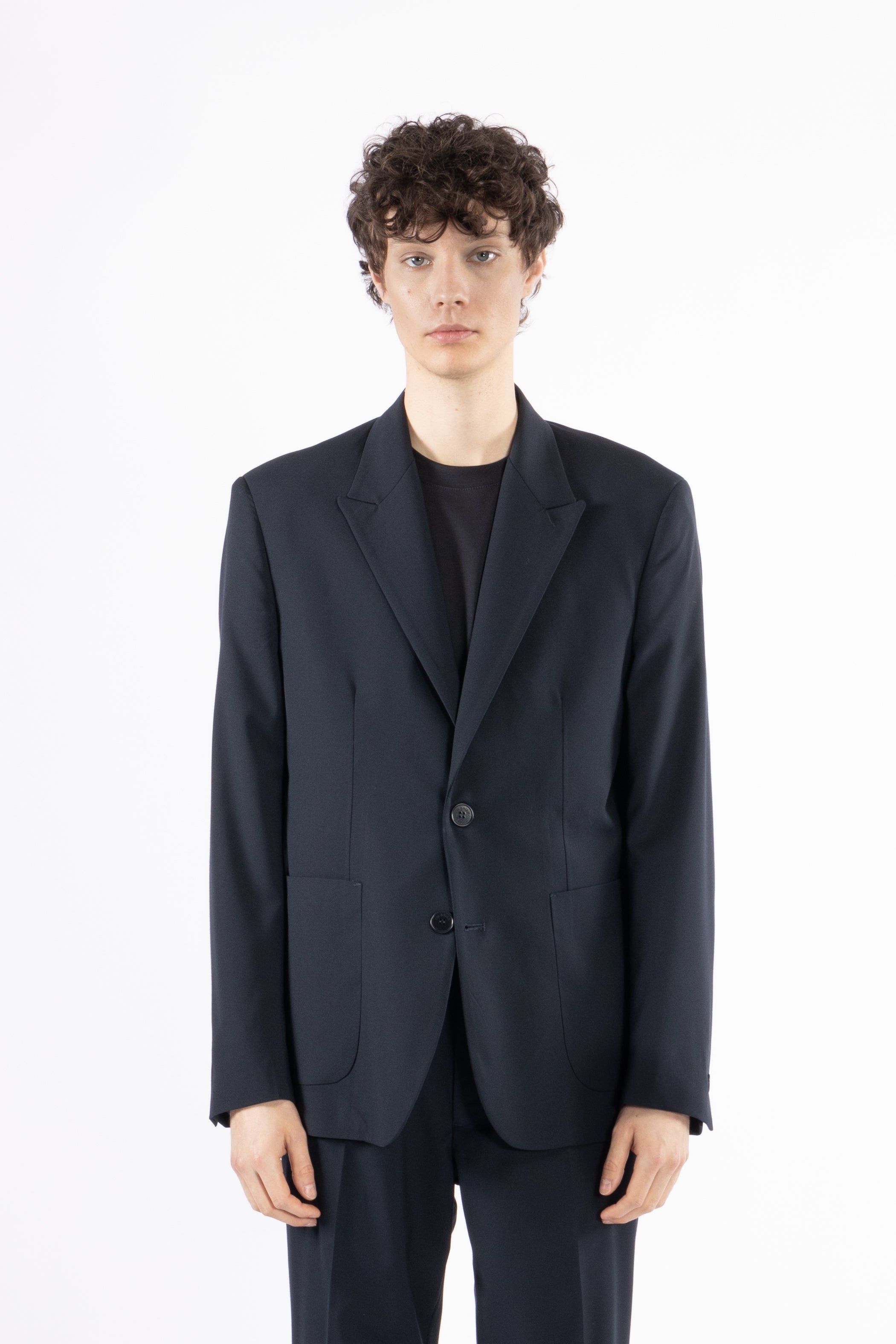 Giacca da abito tasca a toppe - Blu