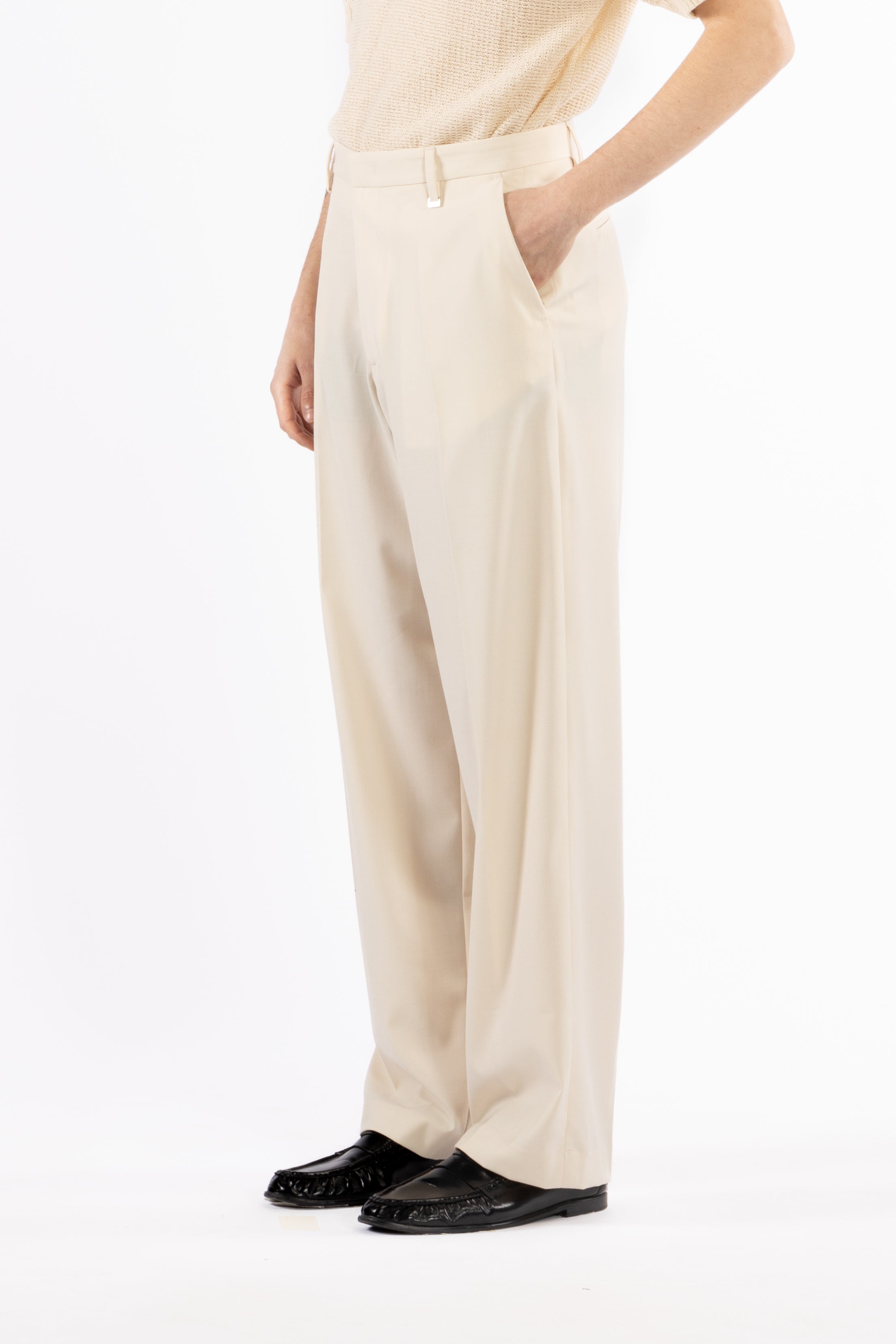 Pantalone fondo ampio - Panna