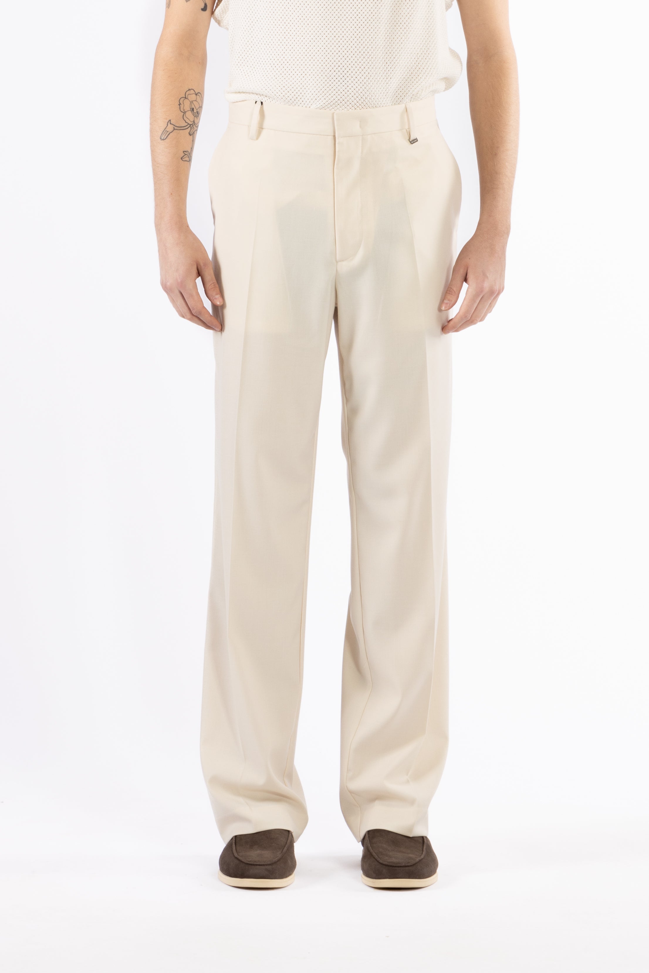 Pantalone gamba dritta - Panna