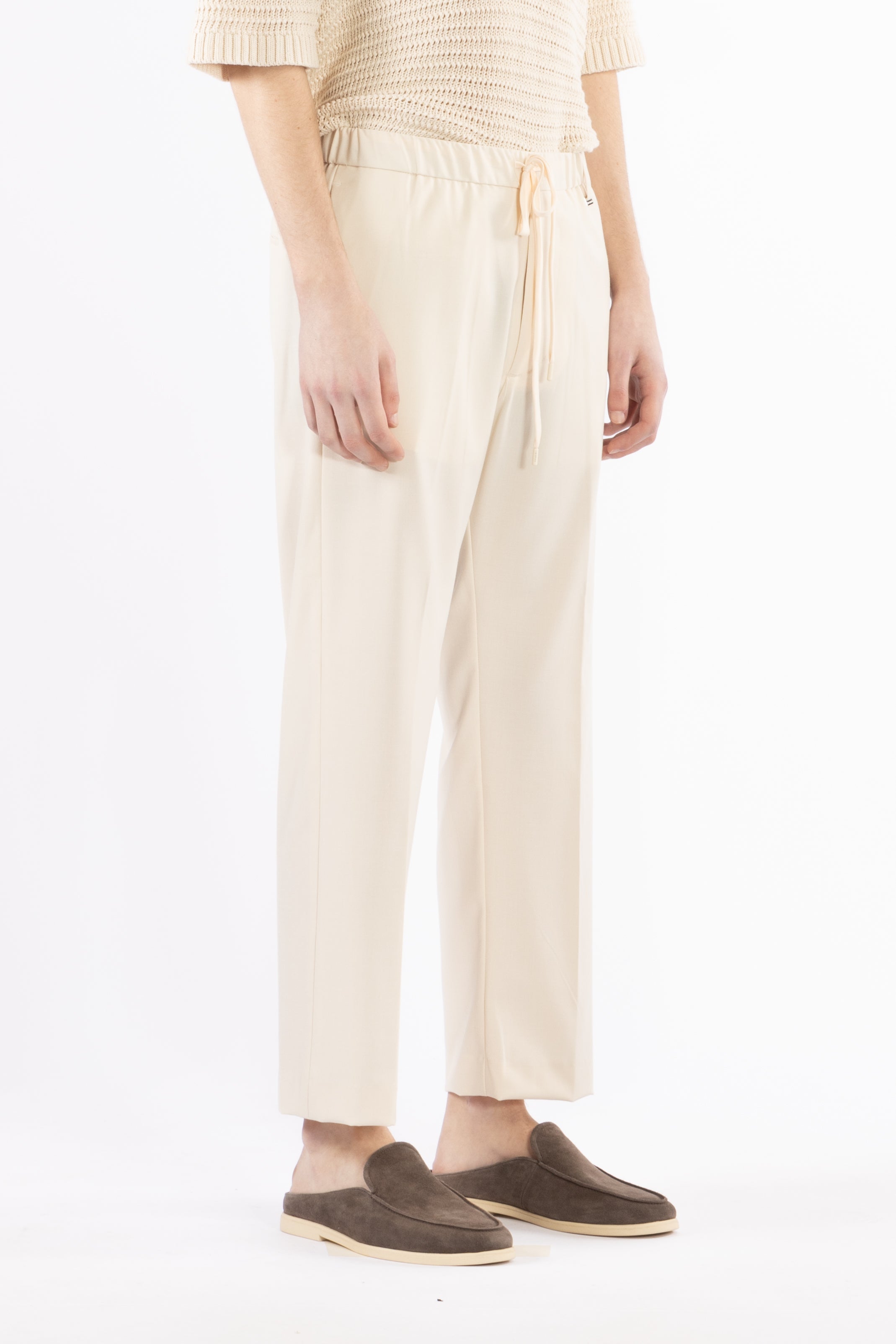 Pantalone con coulisse - Panna
