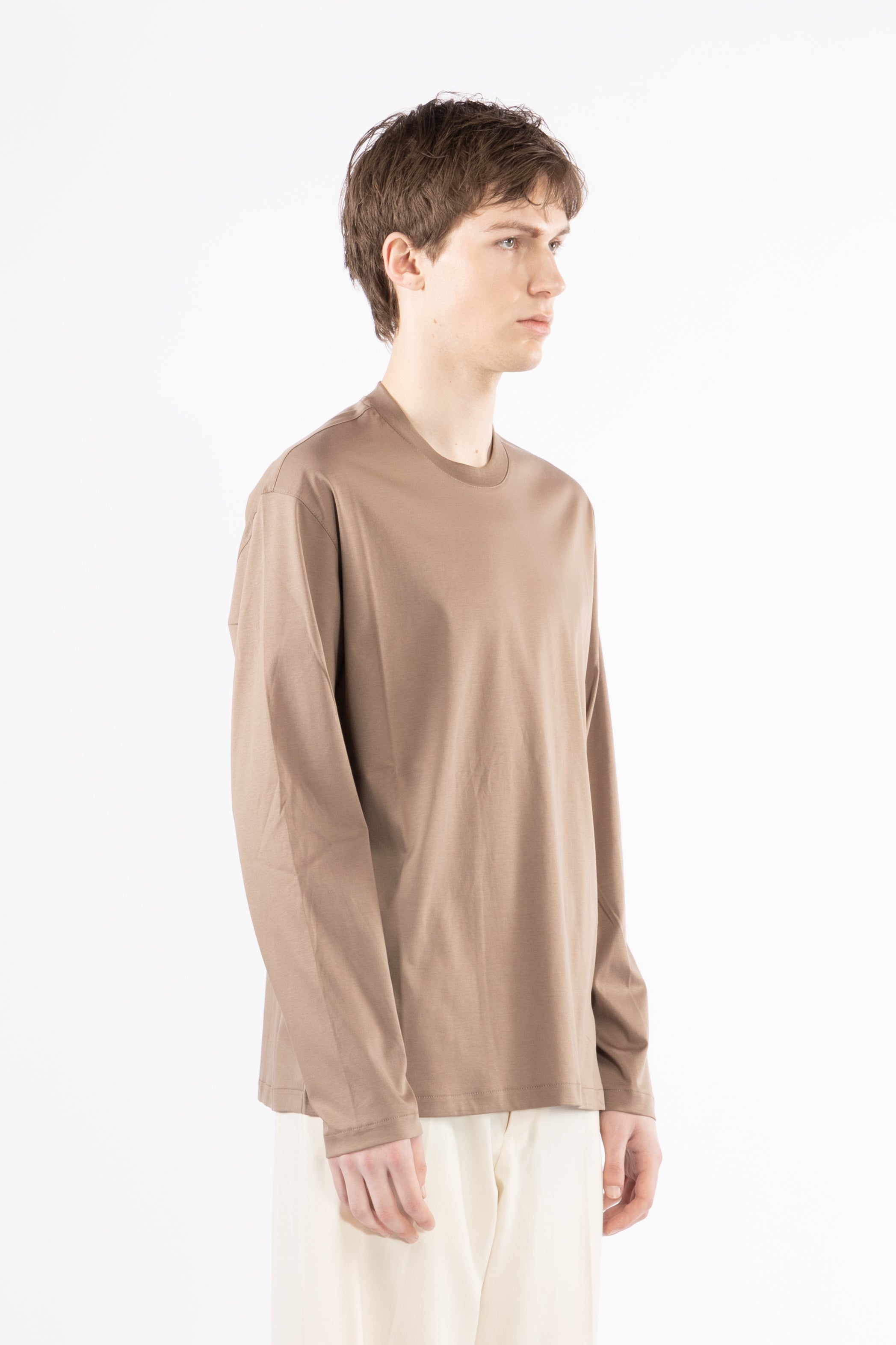 T-shirt in cotone mercerizzato - Taupe