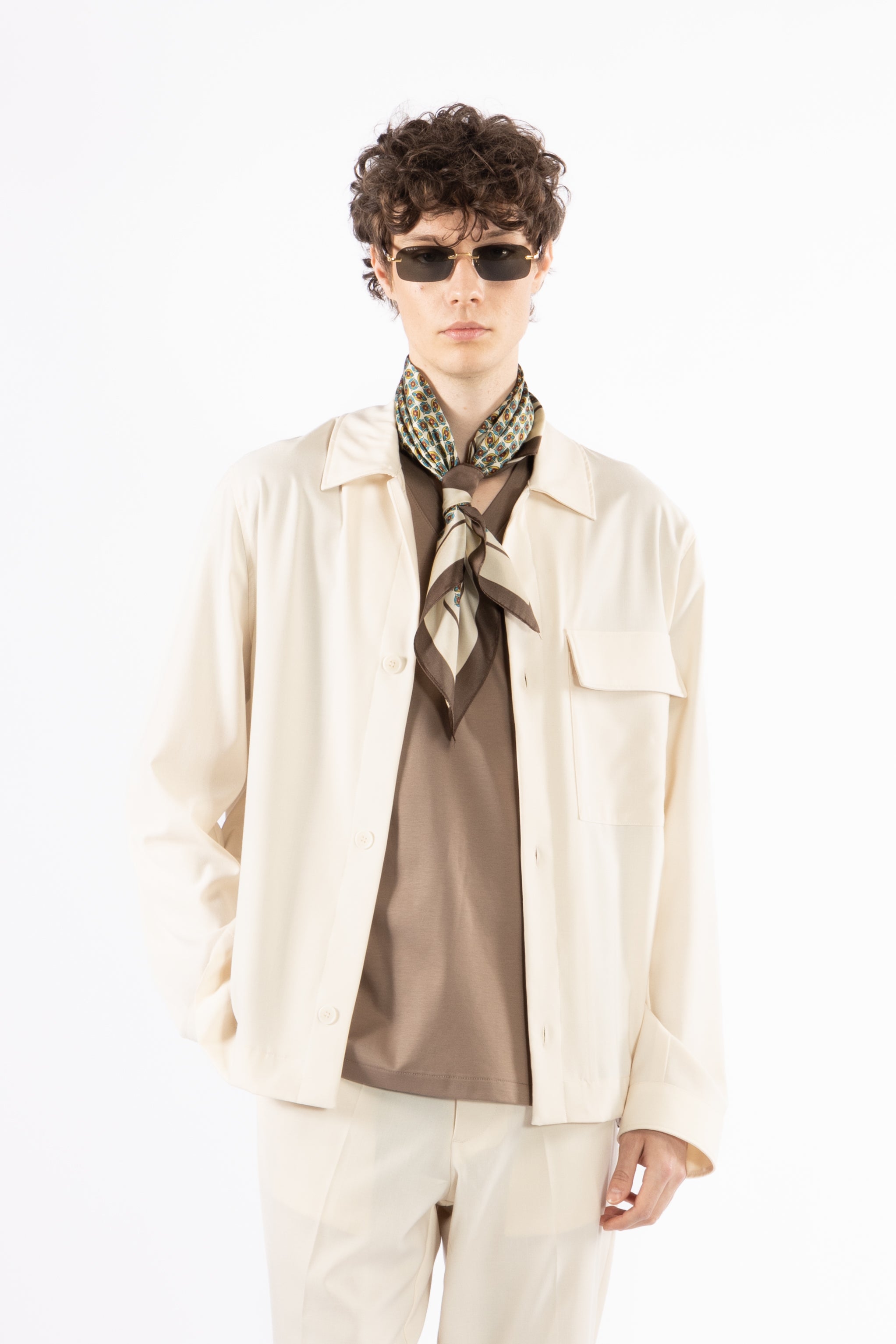 Giacca camicia sfoderata - Panna