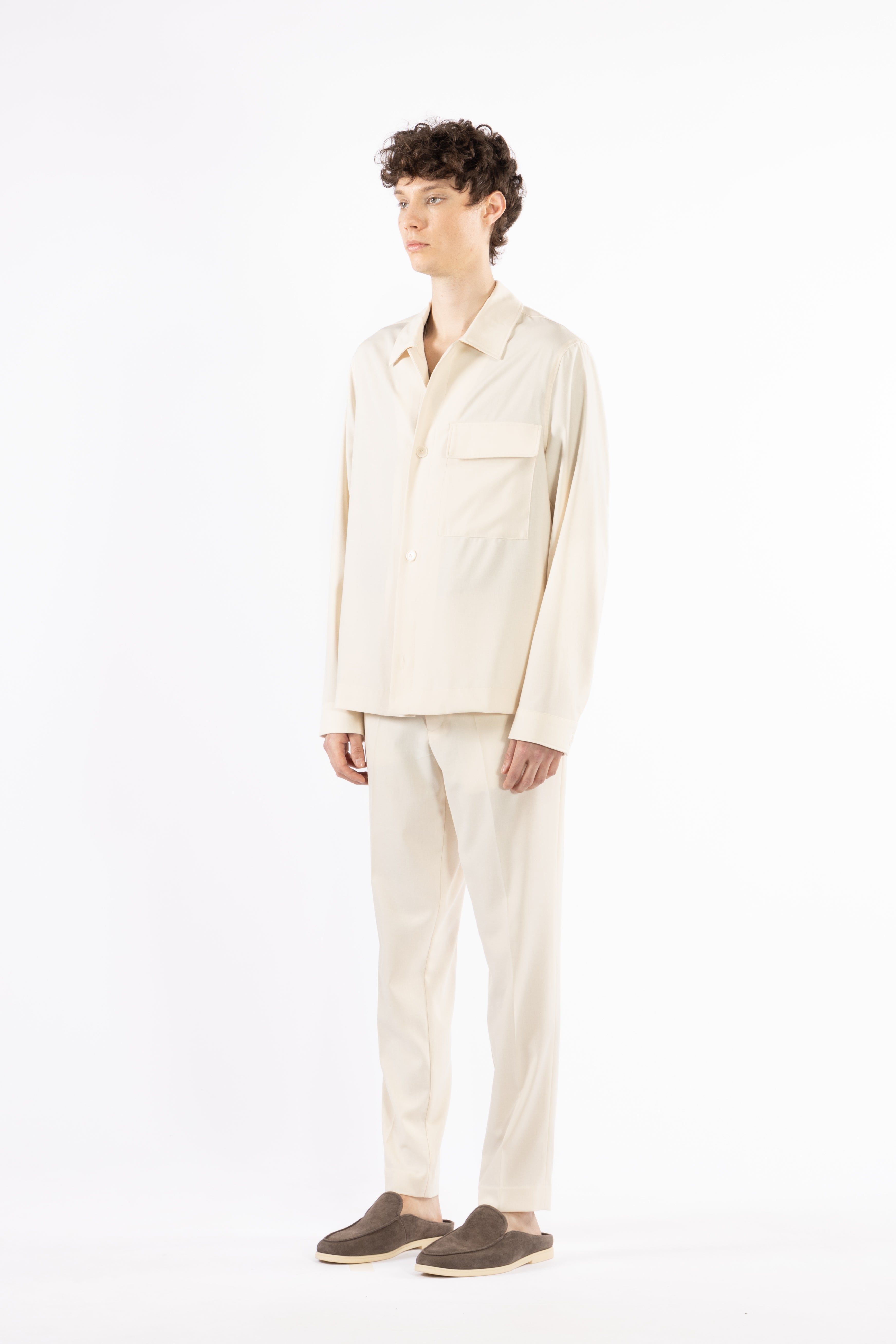 Pantalone tasca america regolare - Panna