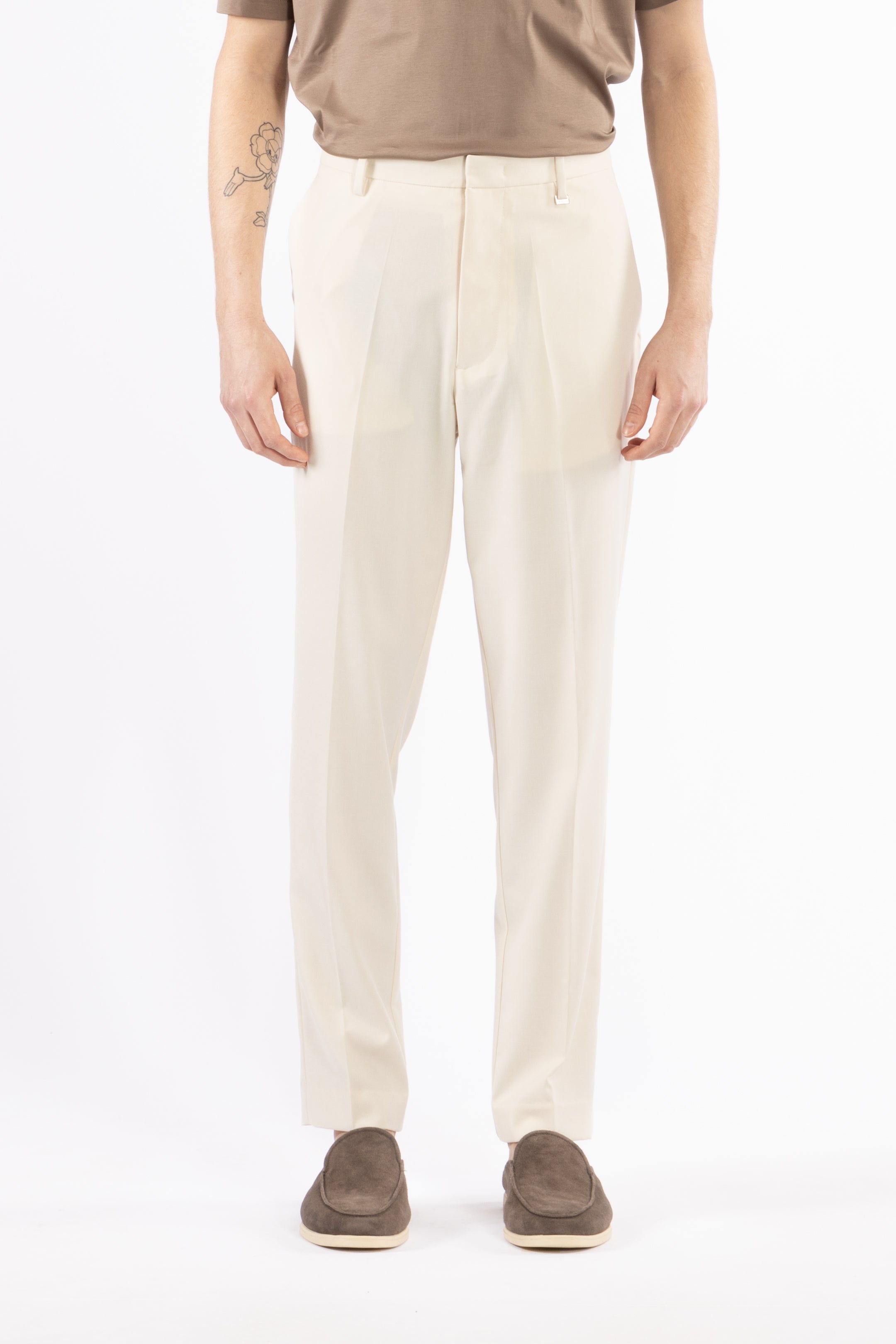 Pantalone tasca america regolare - Panna
