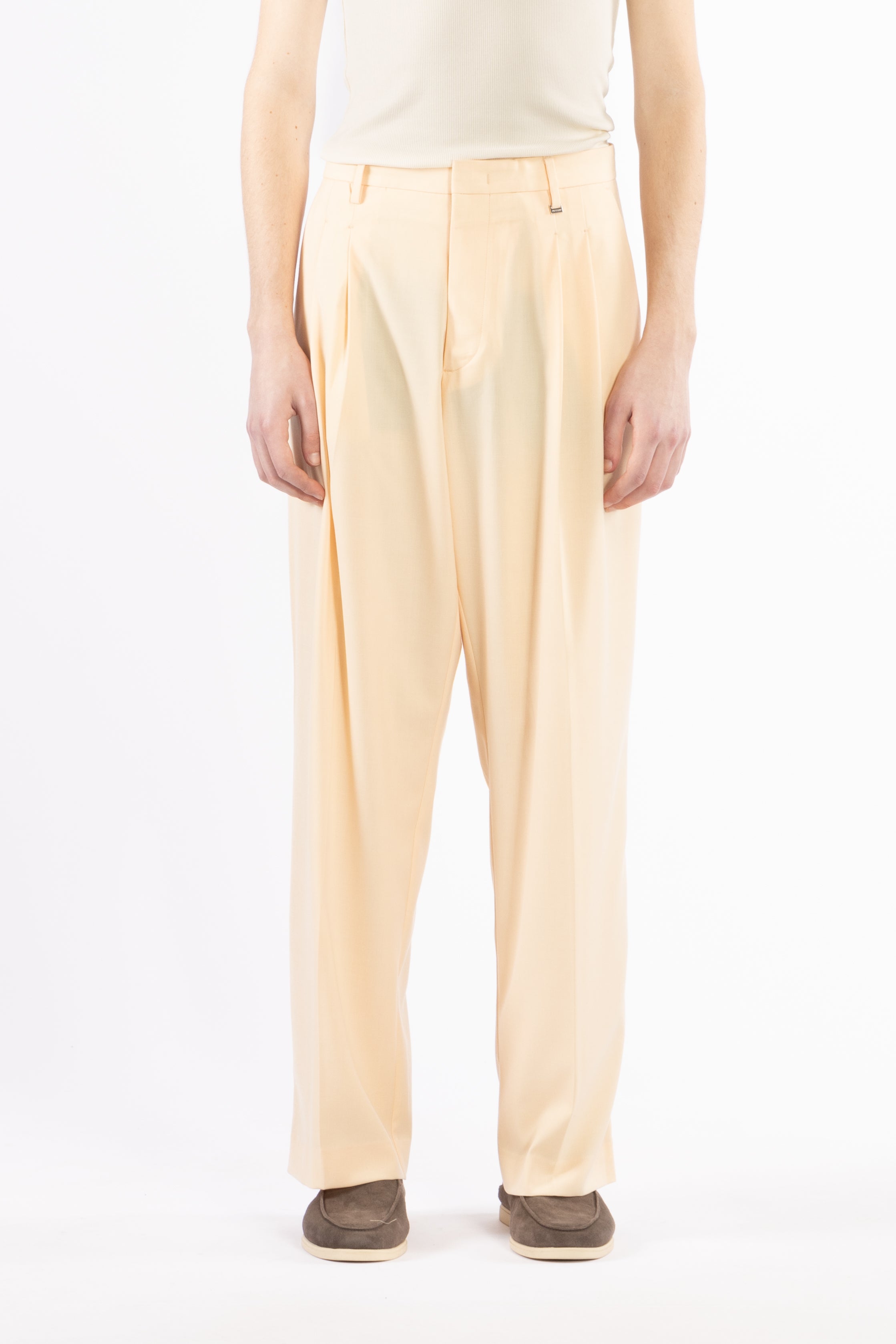 Pantalone fondo ampio con pinces - Pesca