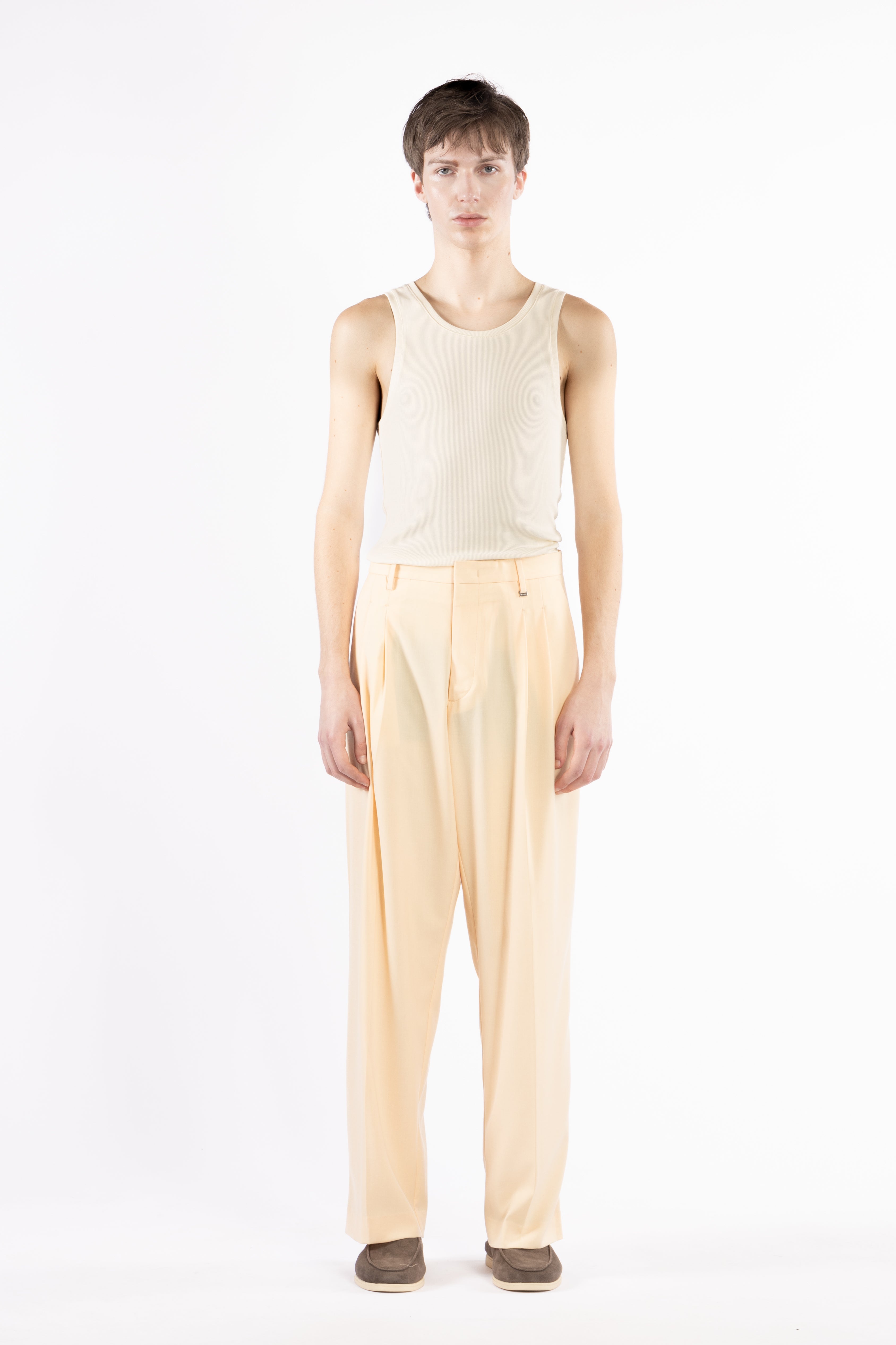 Pantalone fondo ampio con pinces - Pesca