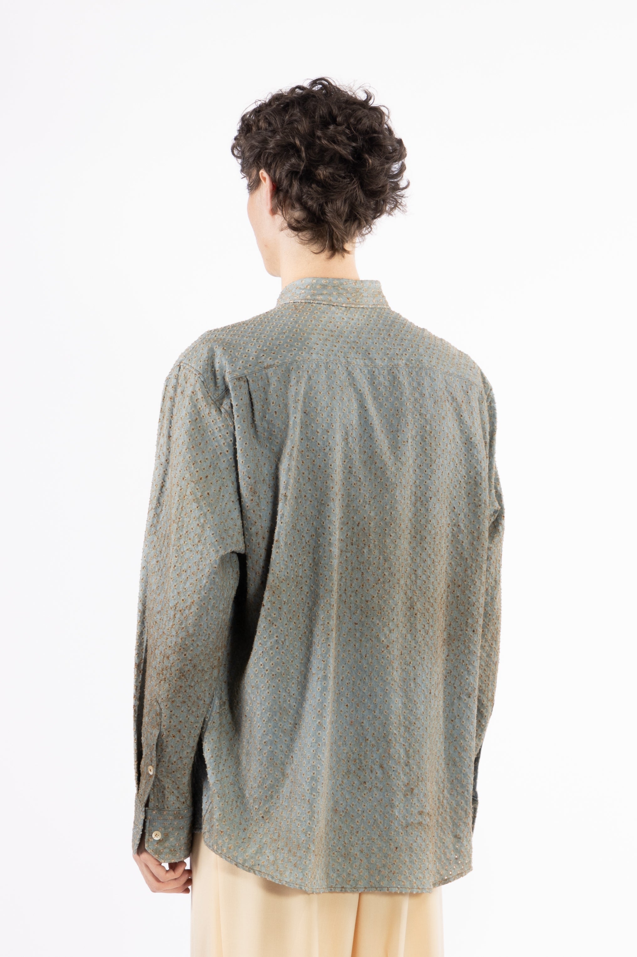 Camicia in cotone effetto denim vissuto